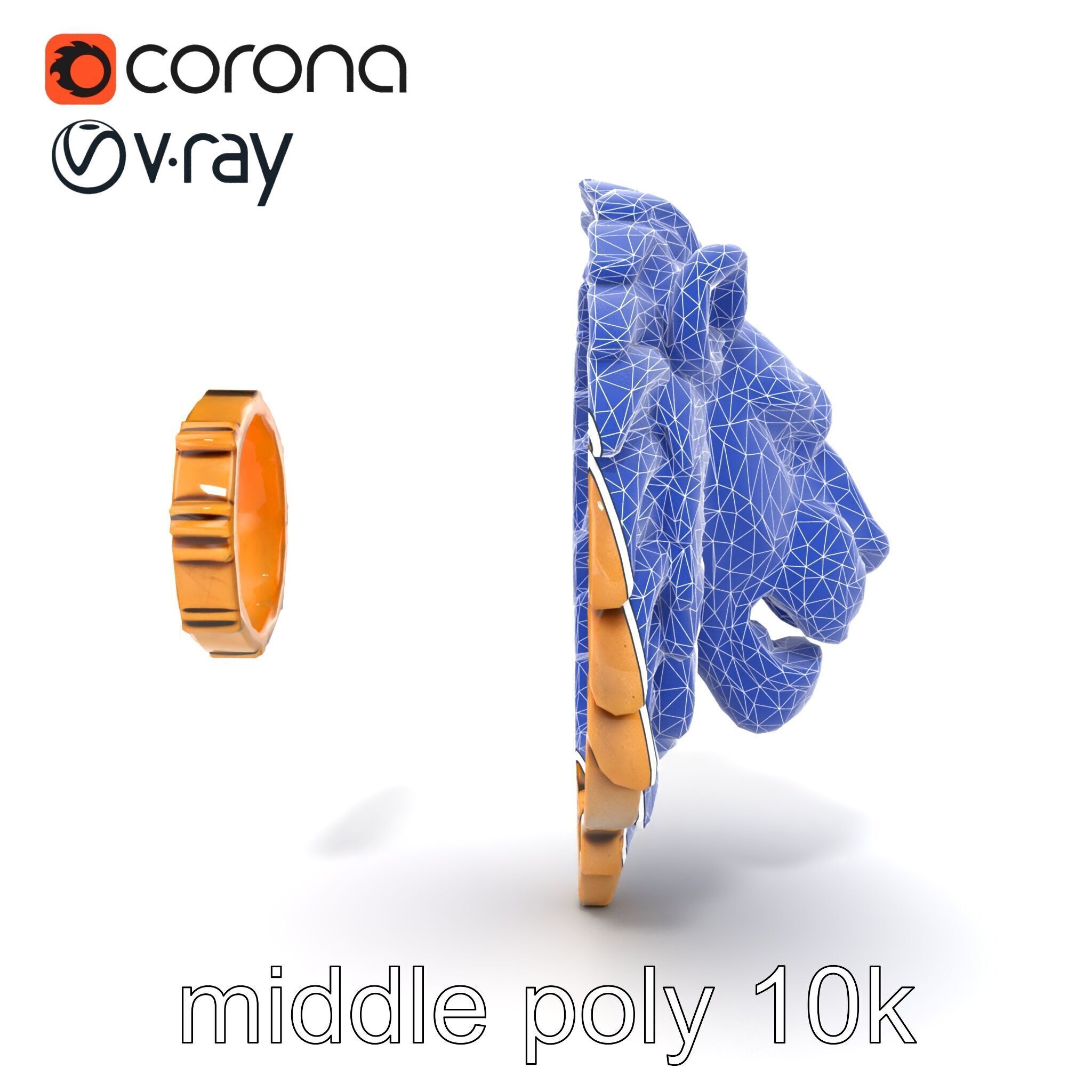 Lion Head Door Handle Sculpture model pack Low-poly 3D model_56