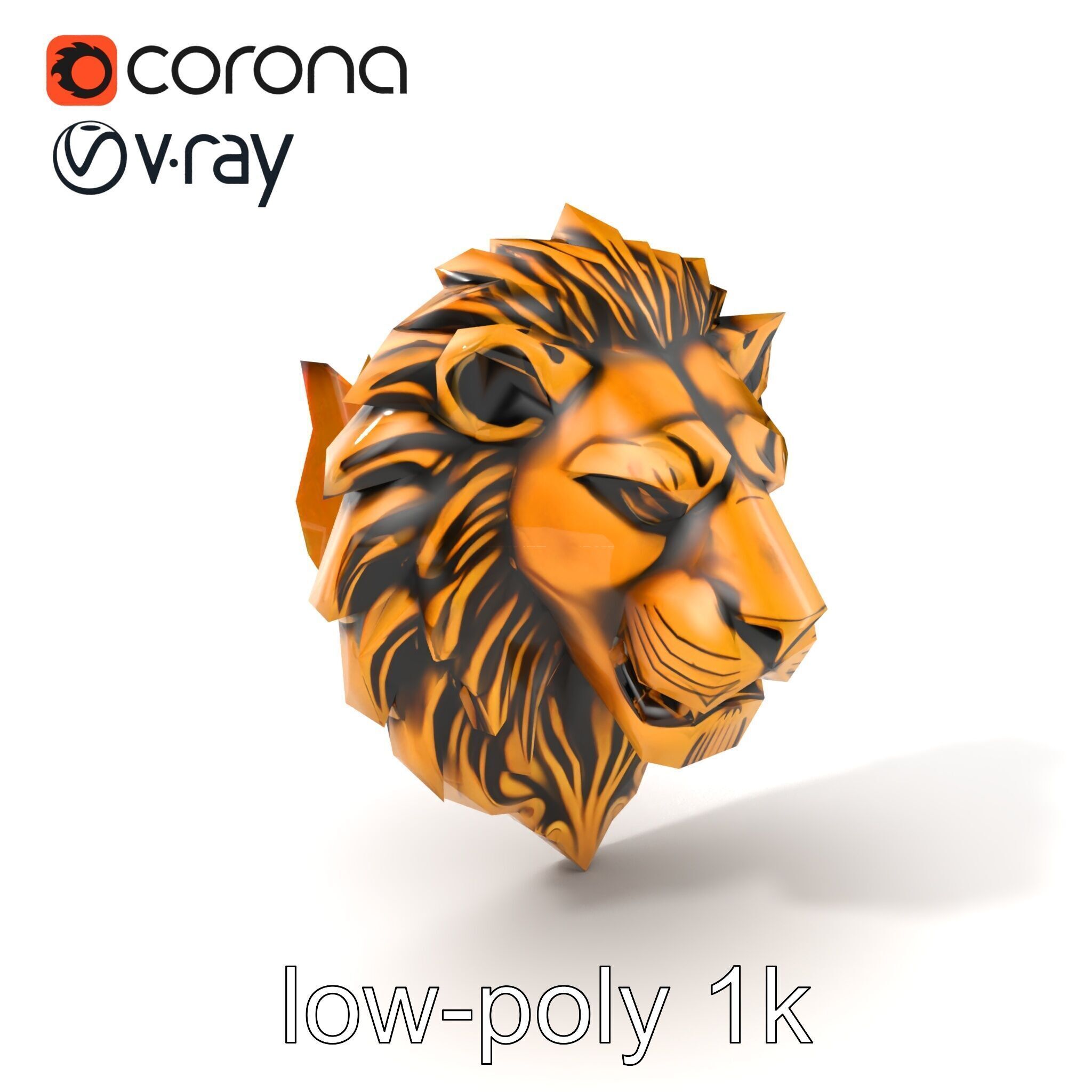 Lion Head Door Handle Sculpture model pack Low-poly 3D model_11