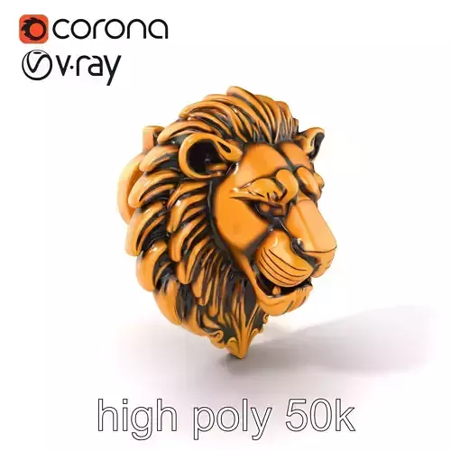 Lion Head Door Handle Sculpture model pack Low-poly 3D model