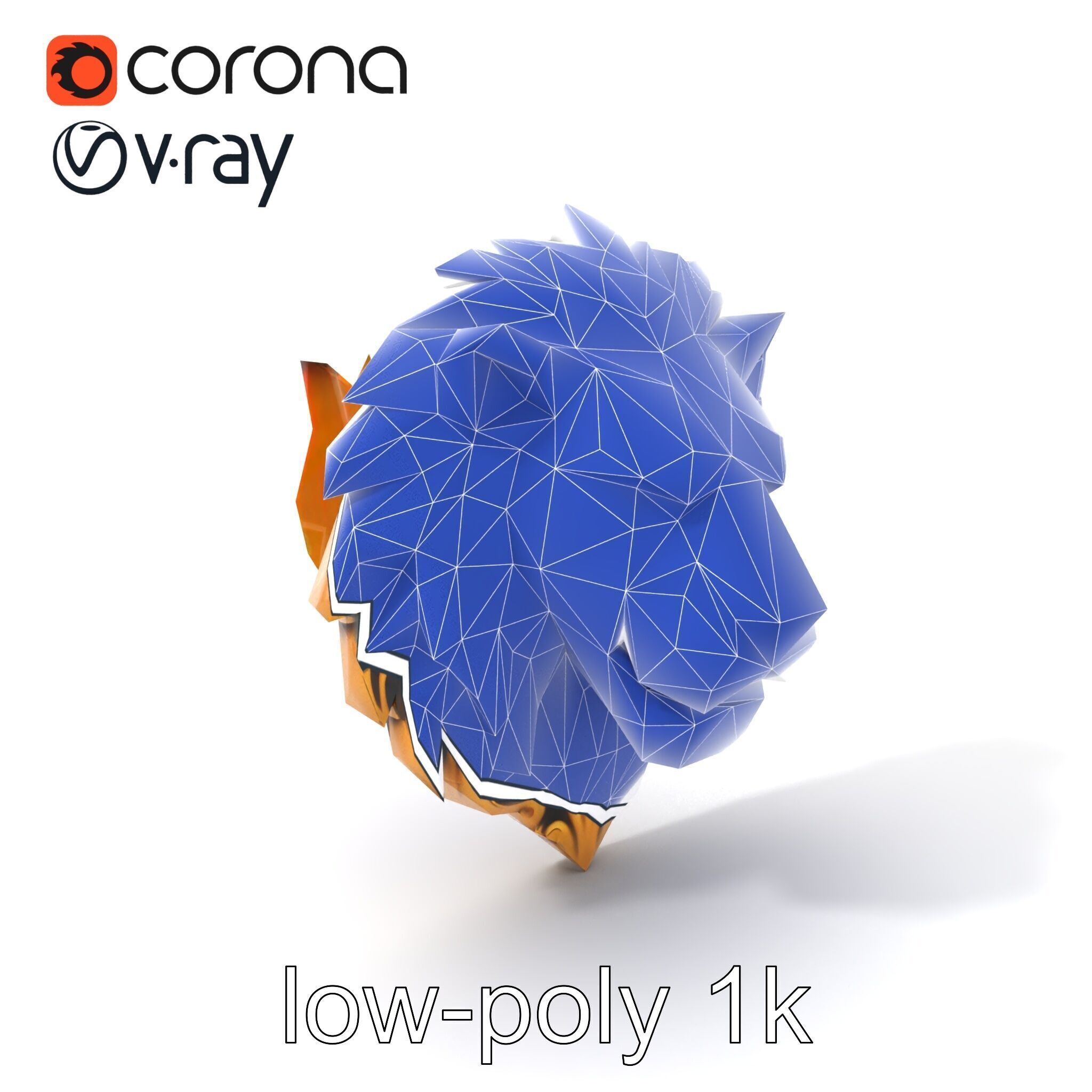 Lion Head Door Handle Sculpture model pack Low-poly 3D model_15