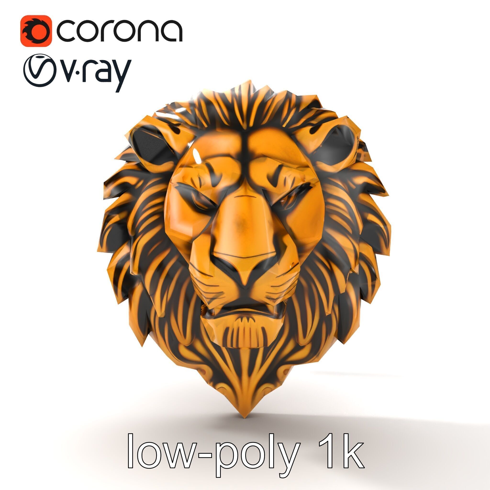 Lion Head Door Handle Sculpture model pack Low-poly 3D model_36