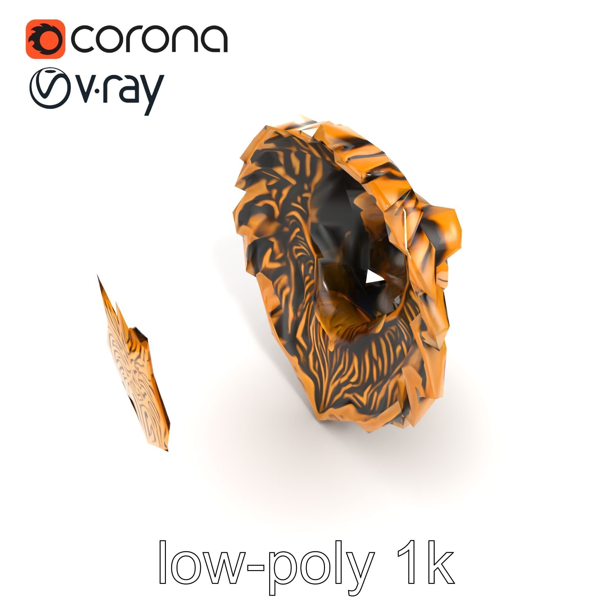 Lion Head Door Handle Sculpture model pack Low-poly 3D model_39