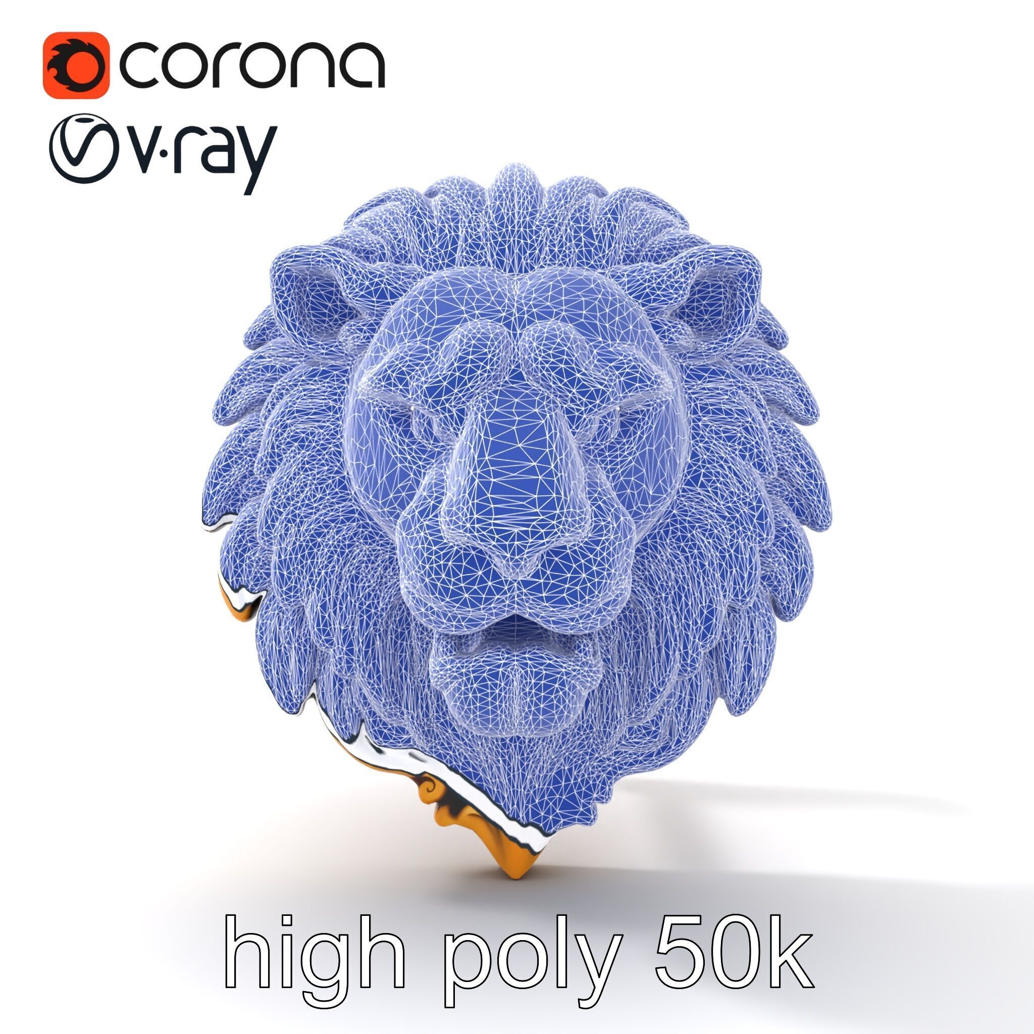 Lion Head Door Handle Sculpture model pack Low-poly 3D model_64