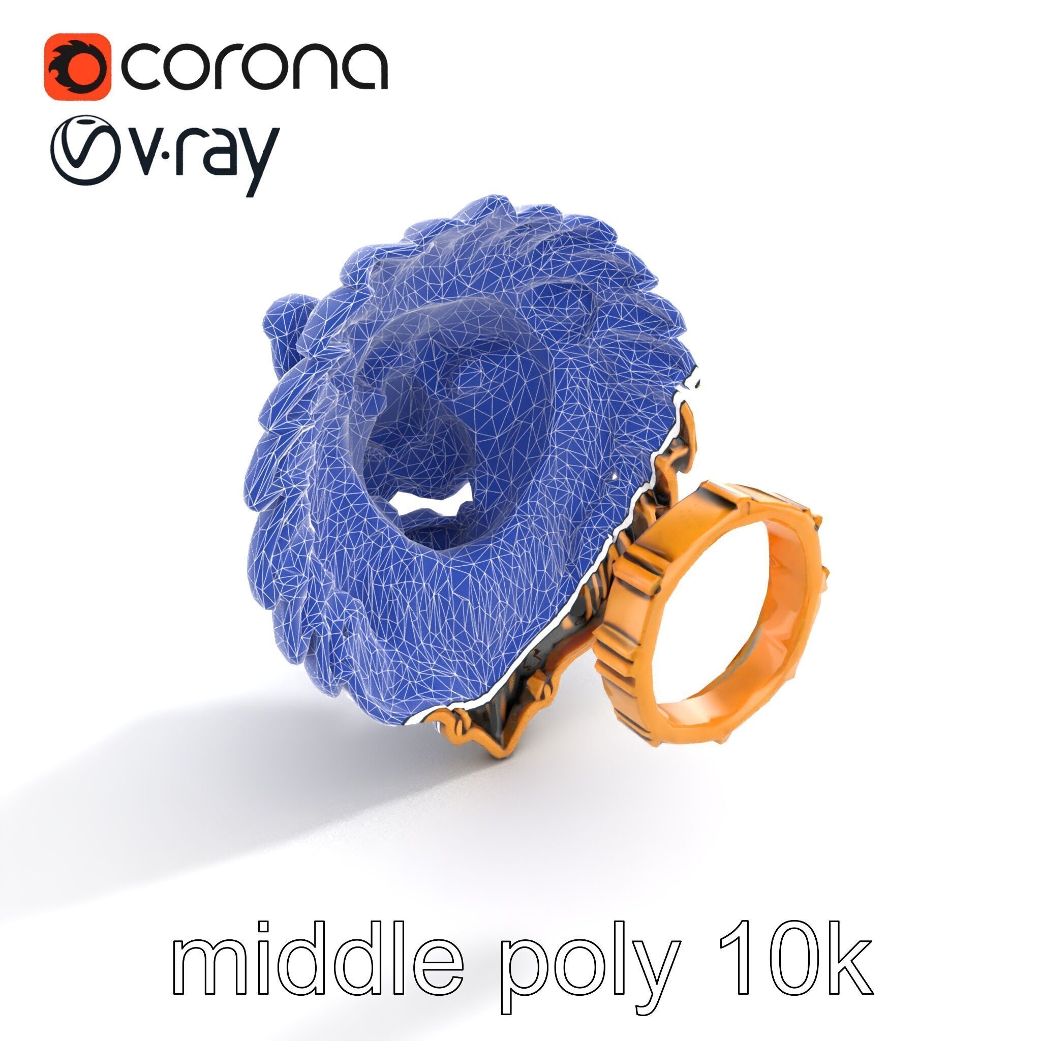 Lion Head Door Handle Sculpture model pack Low-poly 3D model_59