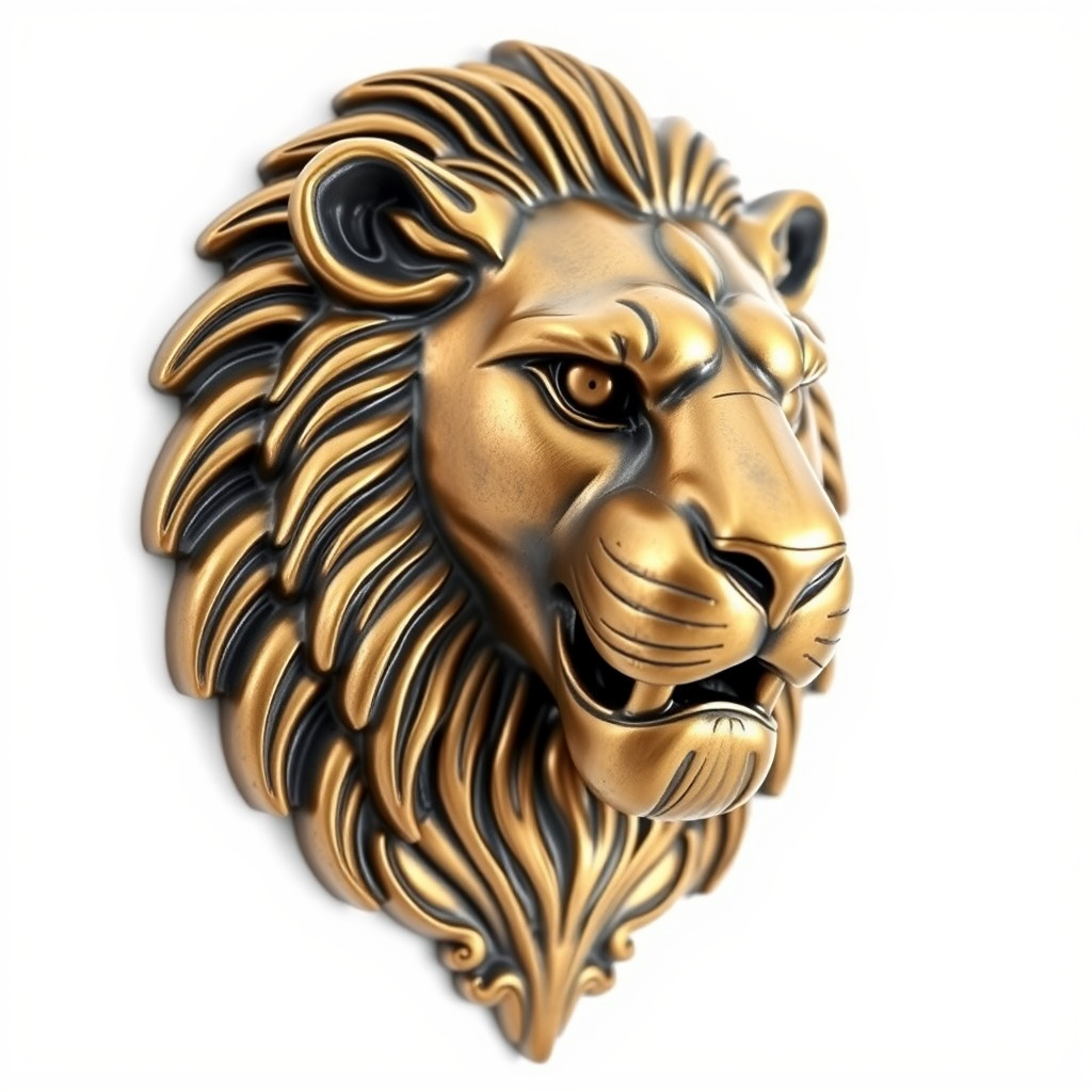 Lion Head Door Handle Sculpture model pack Low-poly 3D model_3