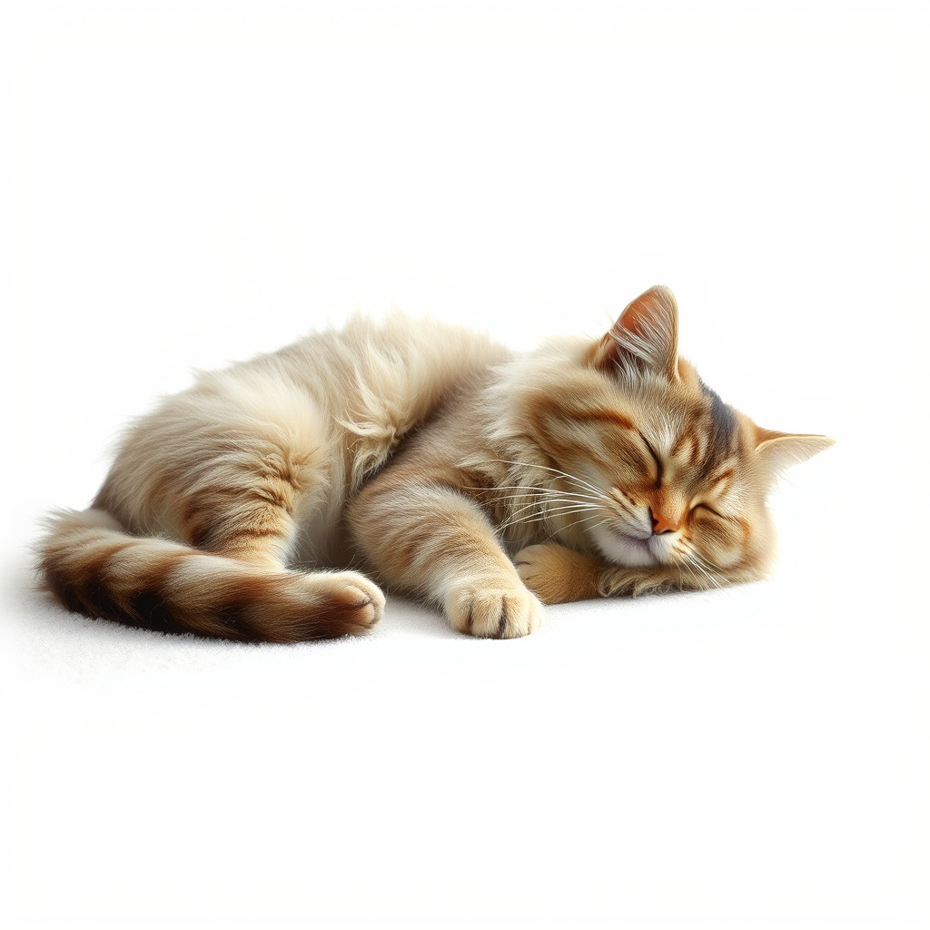 Sleeping Fluffy Cat Relaxation model pack Low-poly 3D model_3