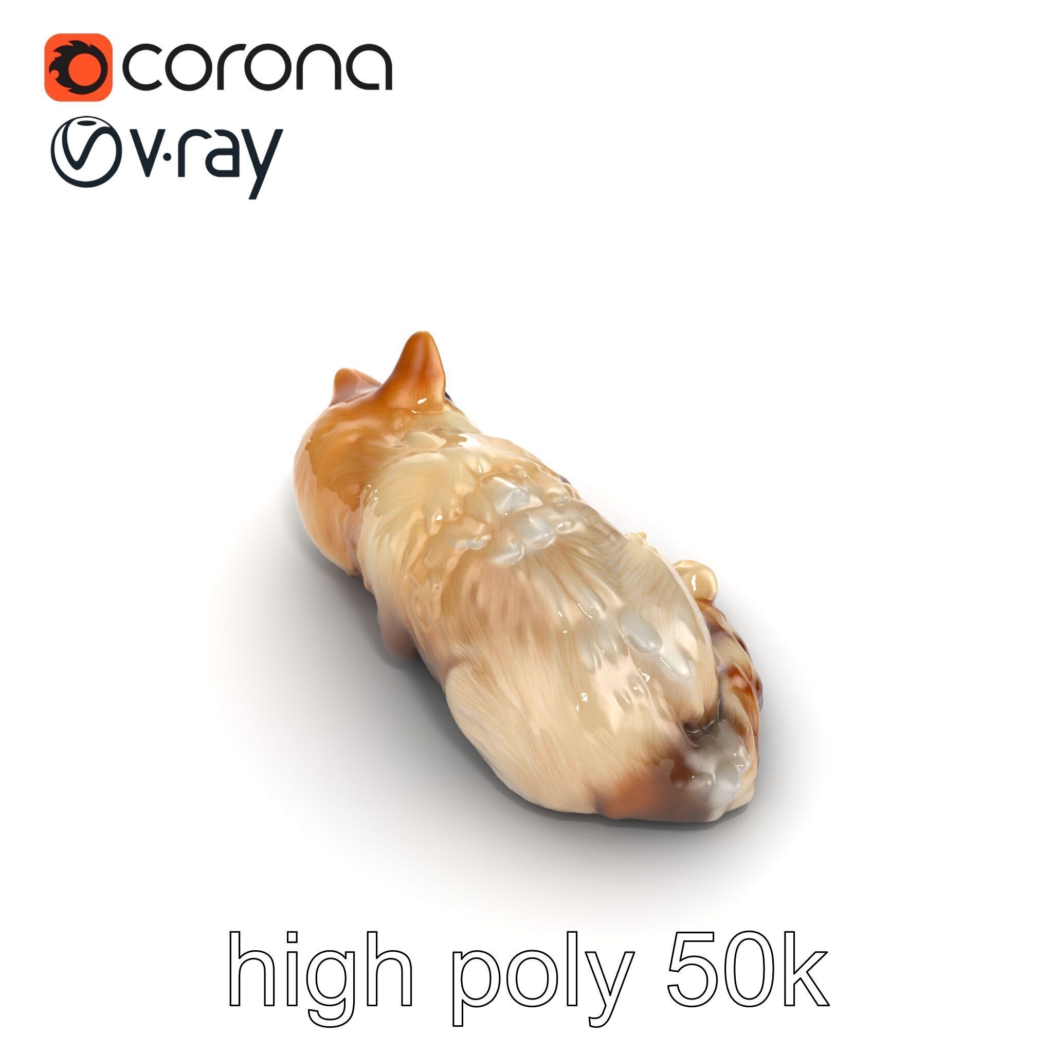 Sleeping Fluffy Cat Relaxation model pack Low-poly 3D model_58
