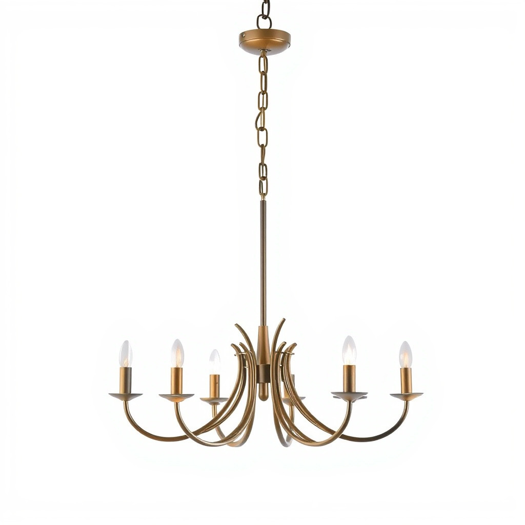 Bronze Chandelier Exaggerated Curves Design Model Pack Low-poly 3D model_4
