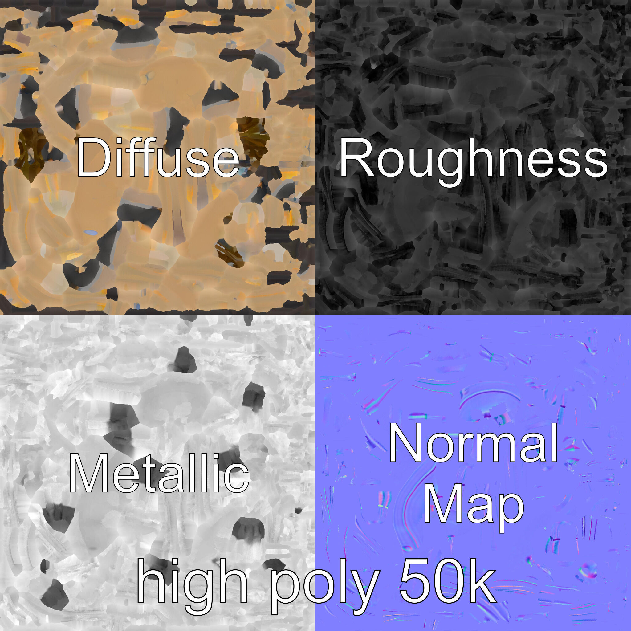 Bronze Chandelier Exaggerated Curves Design Model Pack Low-poly 3D model_3