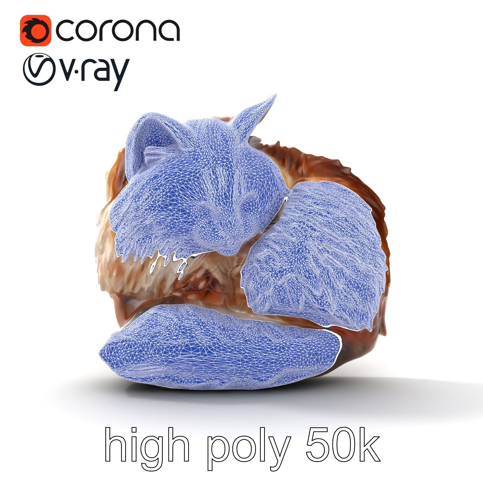 Fluffy Cat D Model Pack with Realistic Fur Detail Low-poly 3D model_32