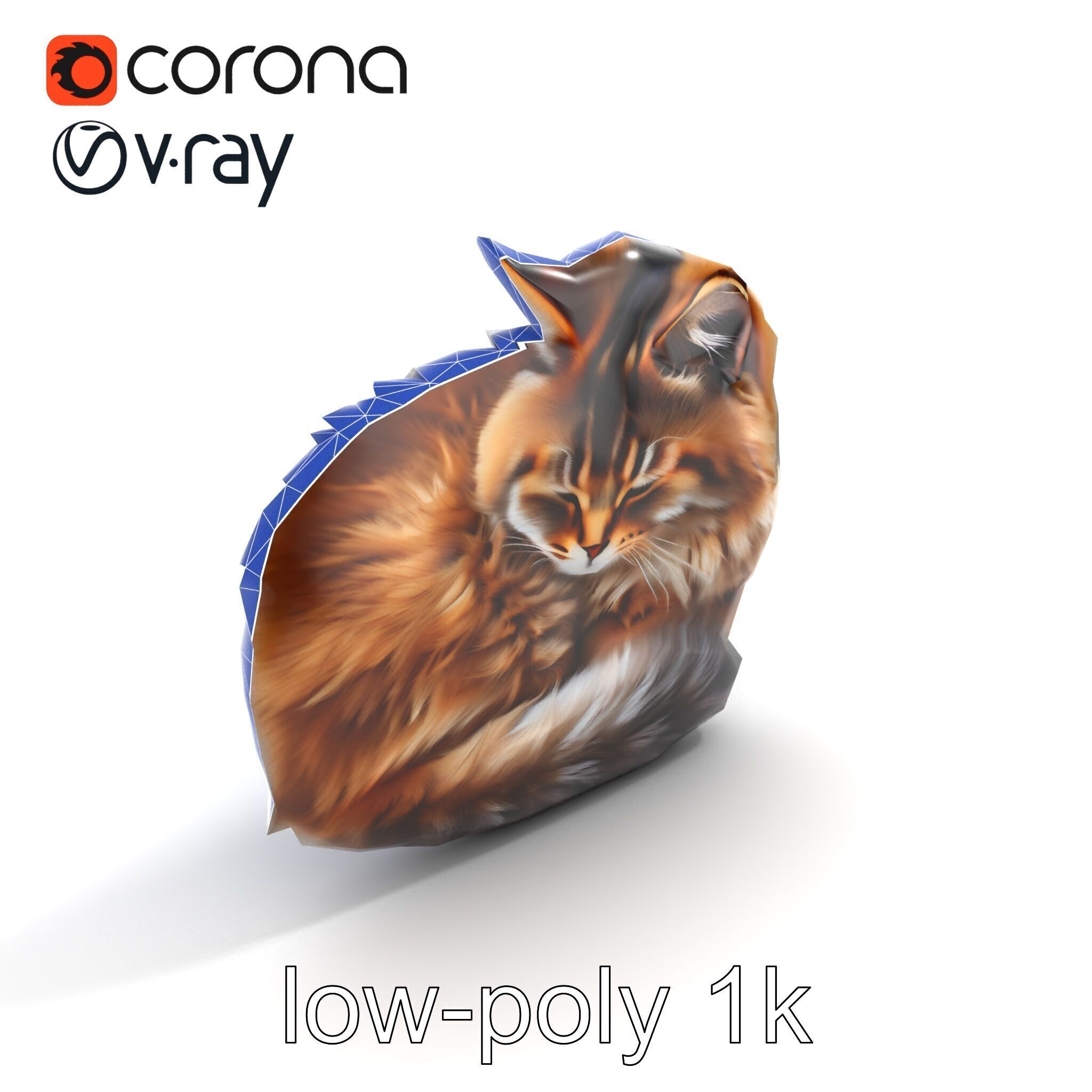 Fluffy Cat D Model Pack with Realistic Fur Detail Low-poly 3D model_18