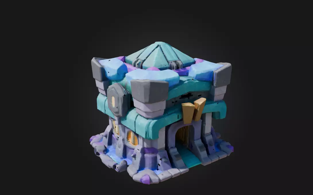 Clash of Clans Townhall 13 Model Complete and Textured TH13 Low-poly 3D model_0