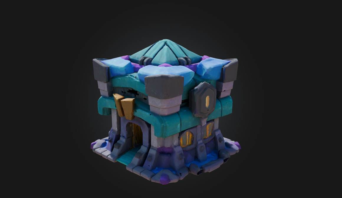 Clash of Clans Townhall 13 Model Complete and Textured TH13 Low-poly 3D model_1