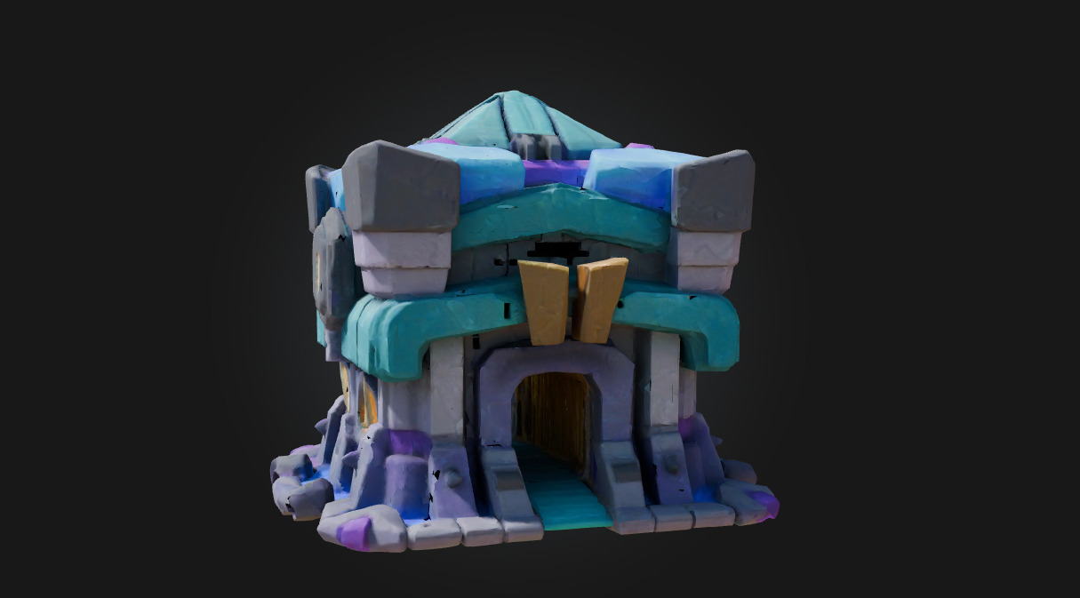Clash of Clans Townhall 13 Model Complete and Textured TH13 Low-poly 3D model_3