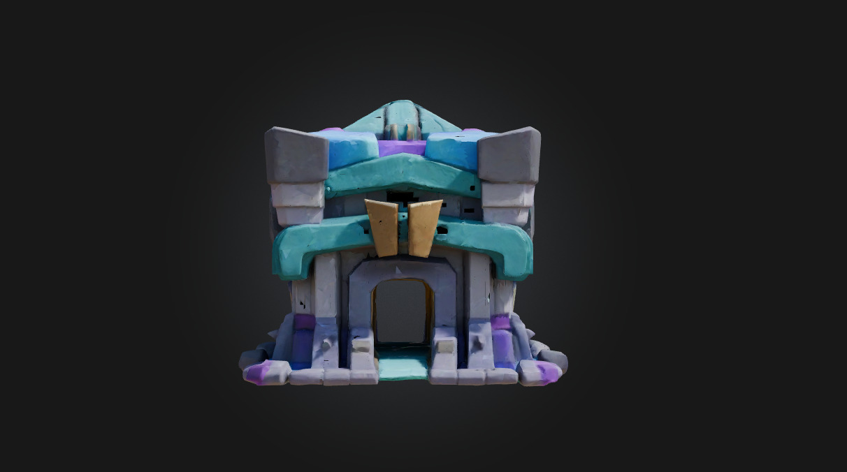 Clash of Clans Townhall 13 Model Complete and Textured TH13 Low-poly 3D model_4