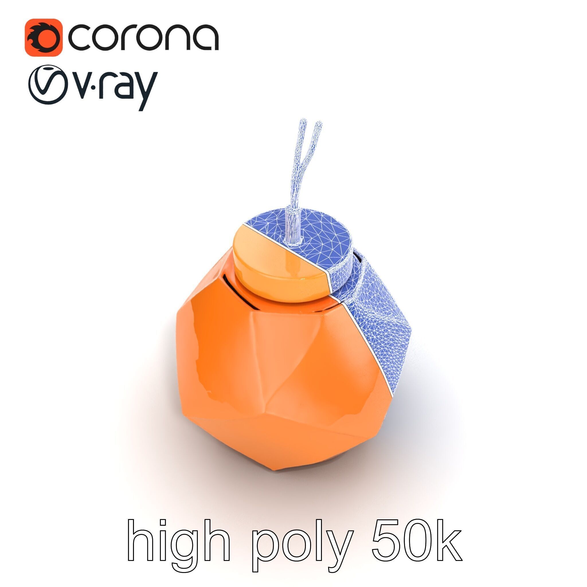 Copper Geometric Pendant Light Fixture model pack Low-poly 3D model_31