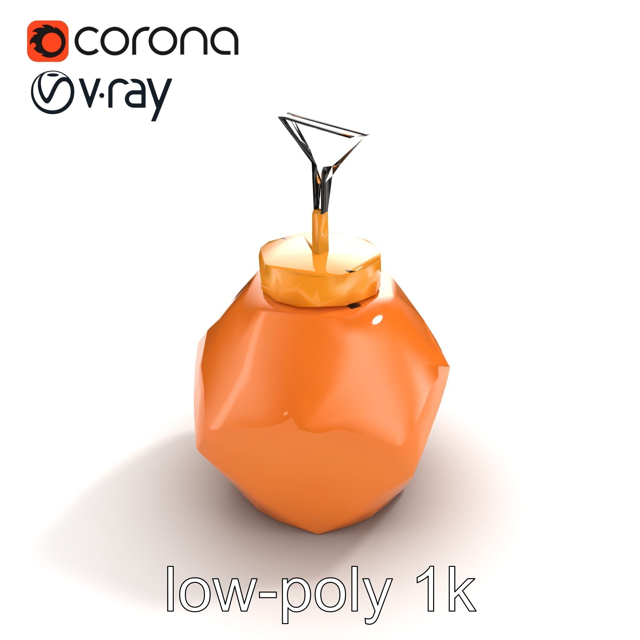 Copper Geometric Pendant Light Fixture model pack Low-poly 3D model_9