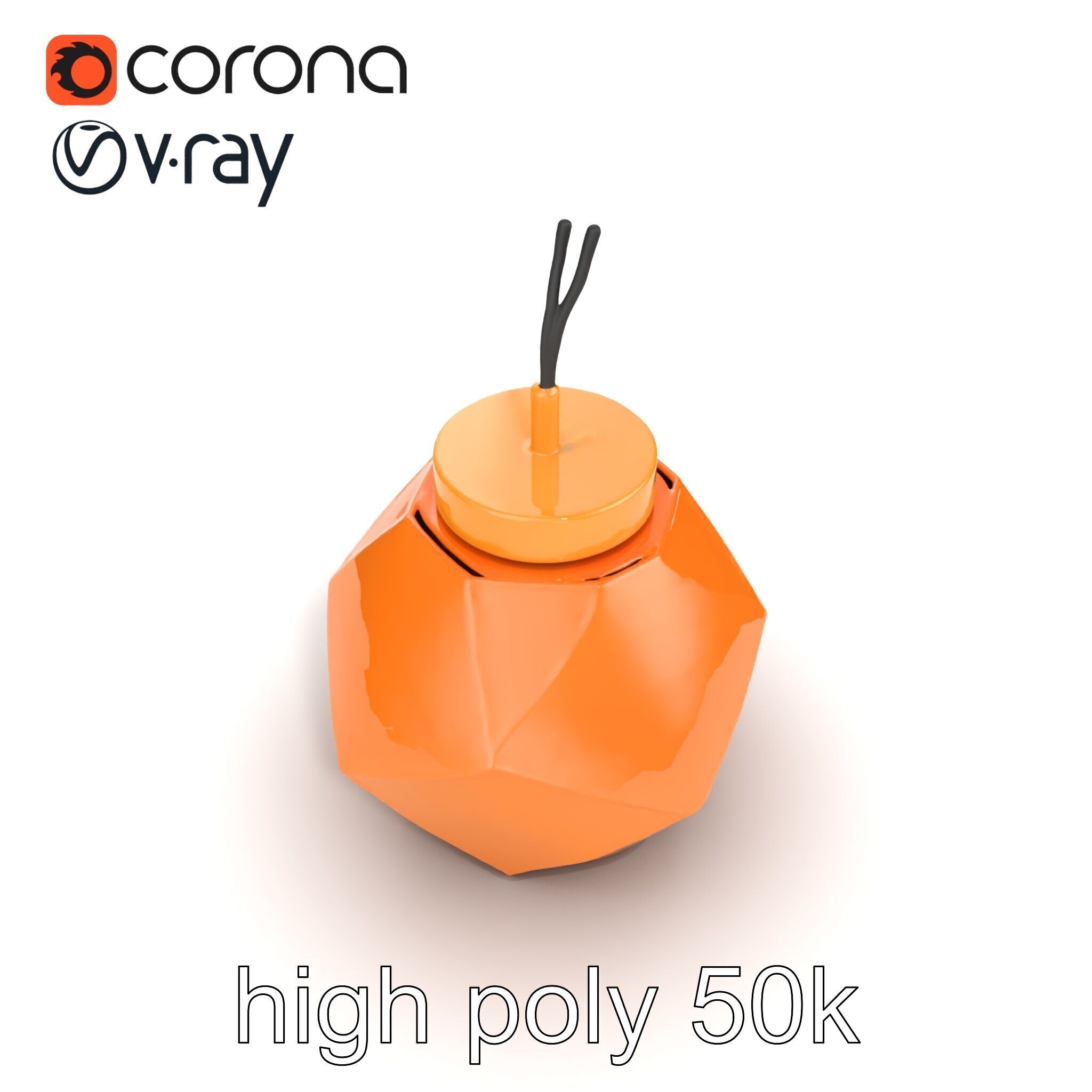 Copper Geometric Pendant Light Fixture model pack Low-poly 3D model_14