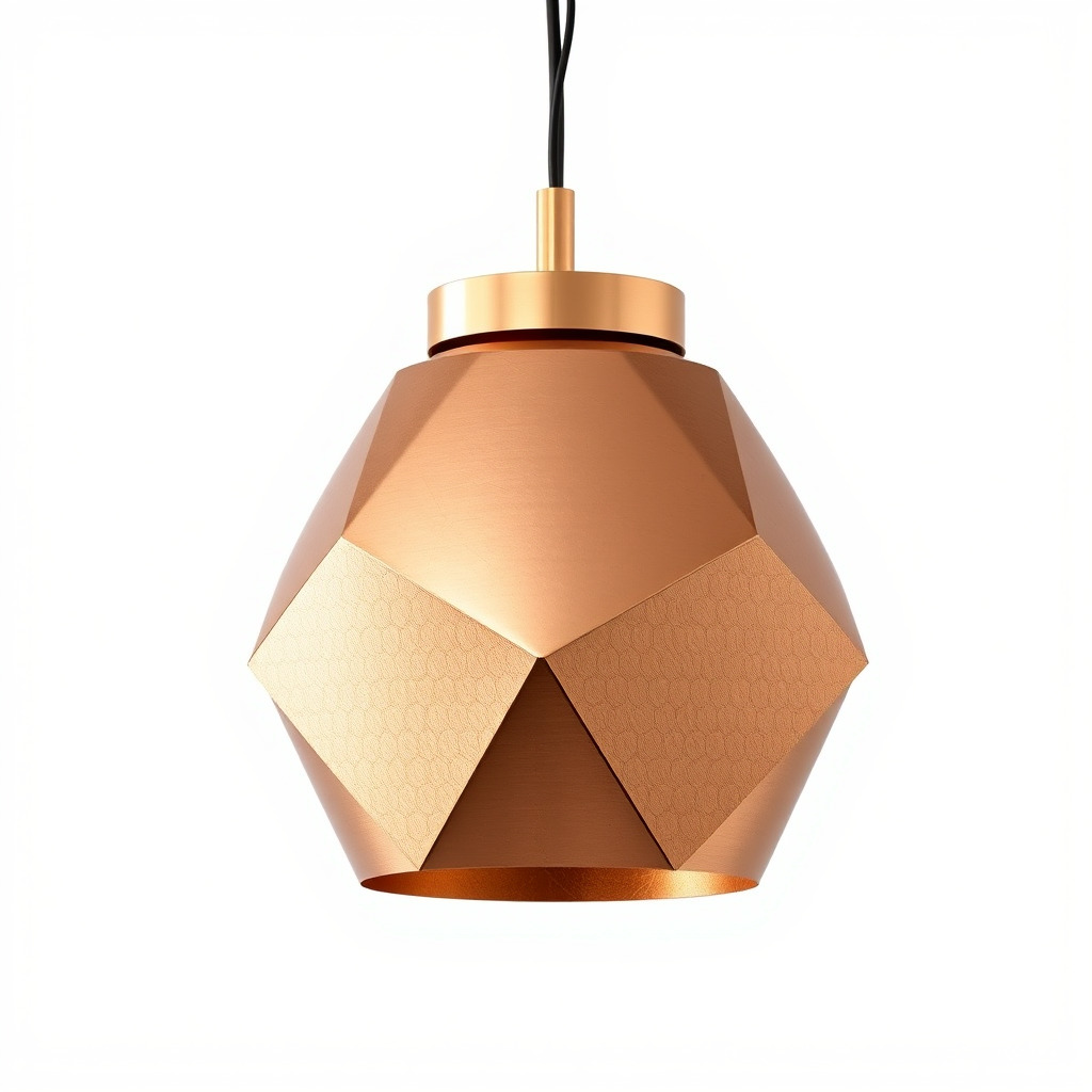 Copper Geometric Pendant Light Fixture model pack Low-poly 3D model_4