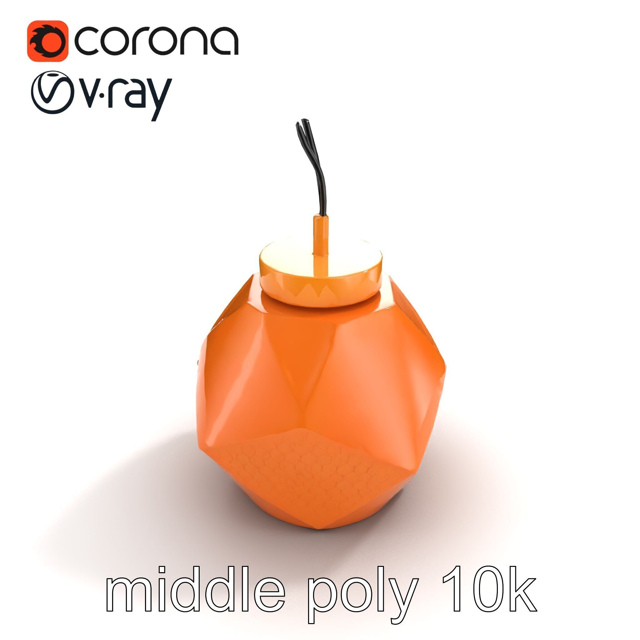 Copper Geometric Pendant Light Fixture model pack Low-poly 3D model_8