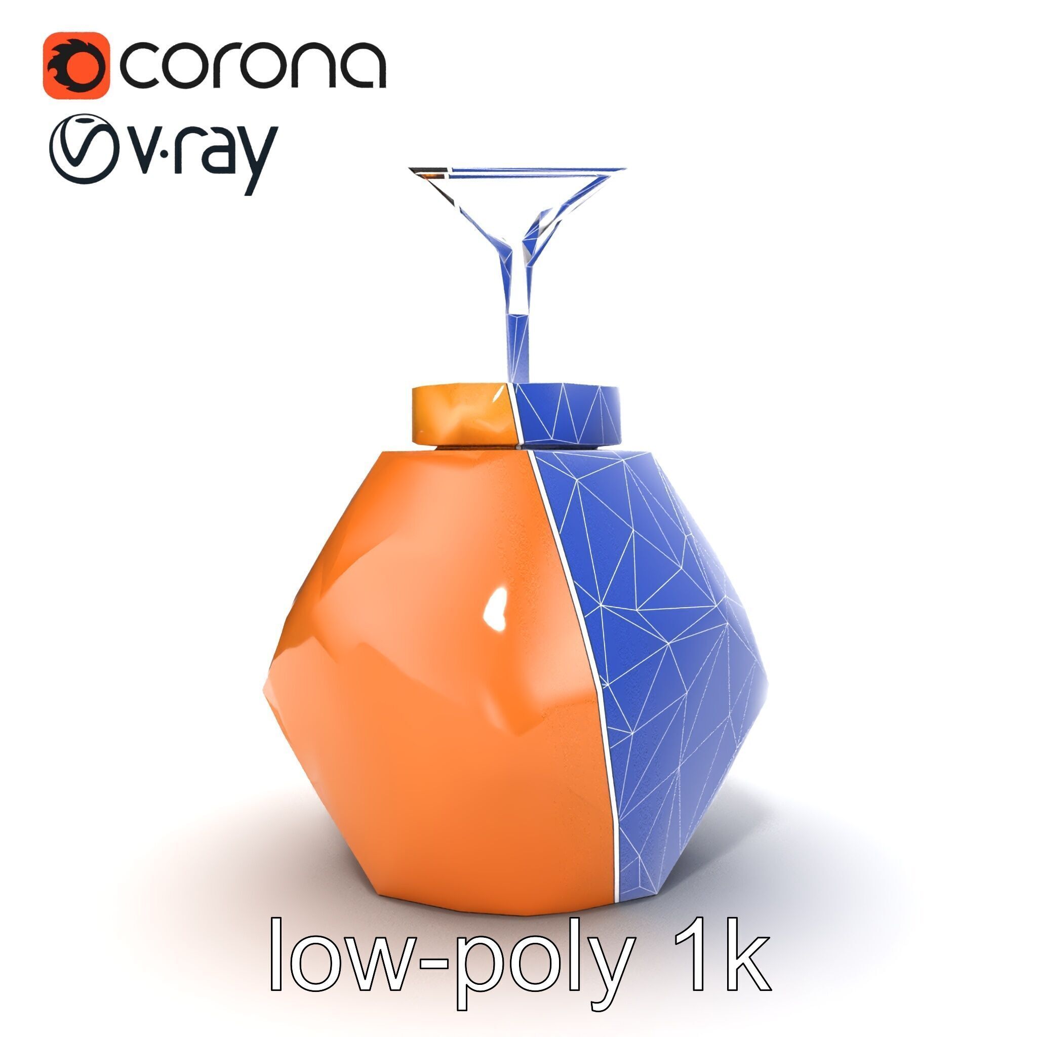 Copper Geometric Pendant Light Fixture model pack Low-poly 3D model_24