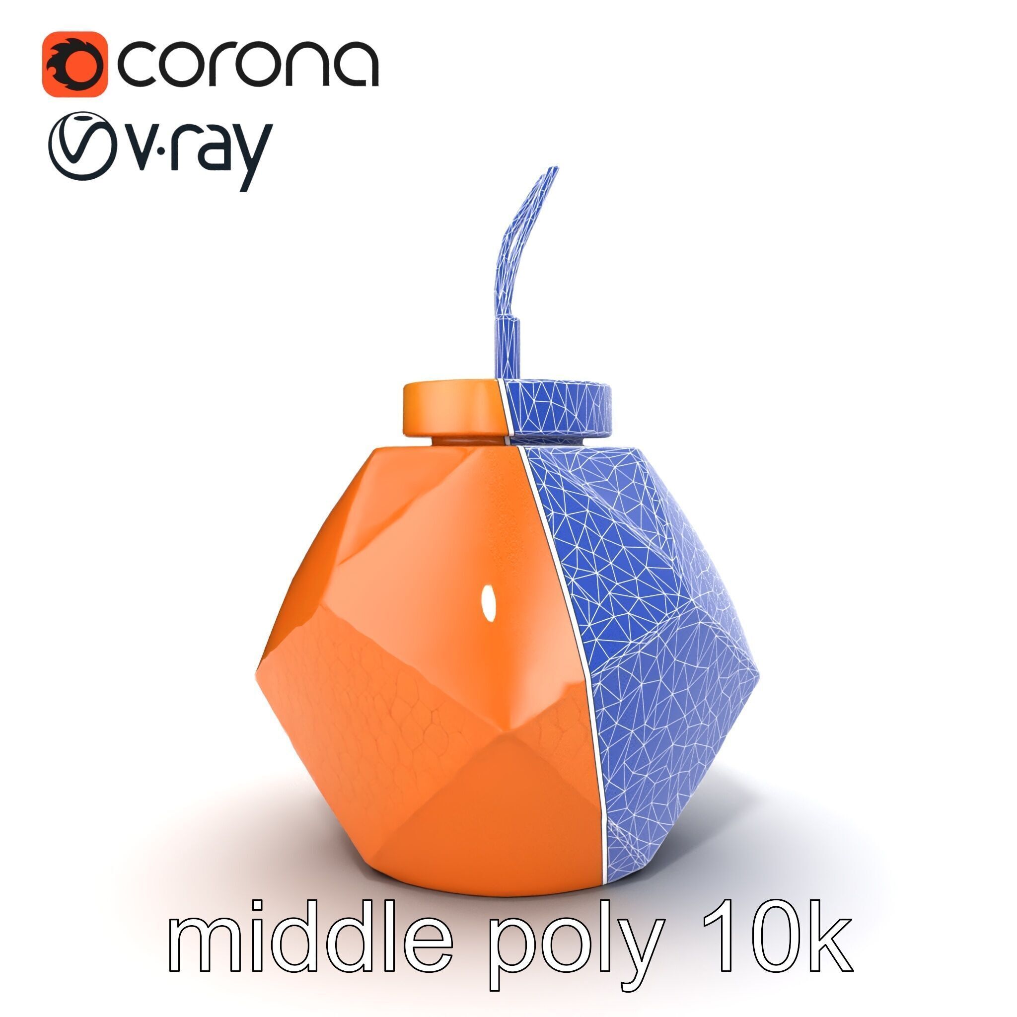 Copper Geometric Pendant Light Fixture model pack Low-poly 3D model_29