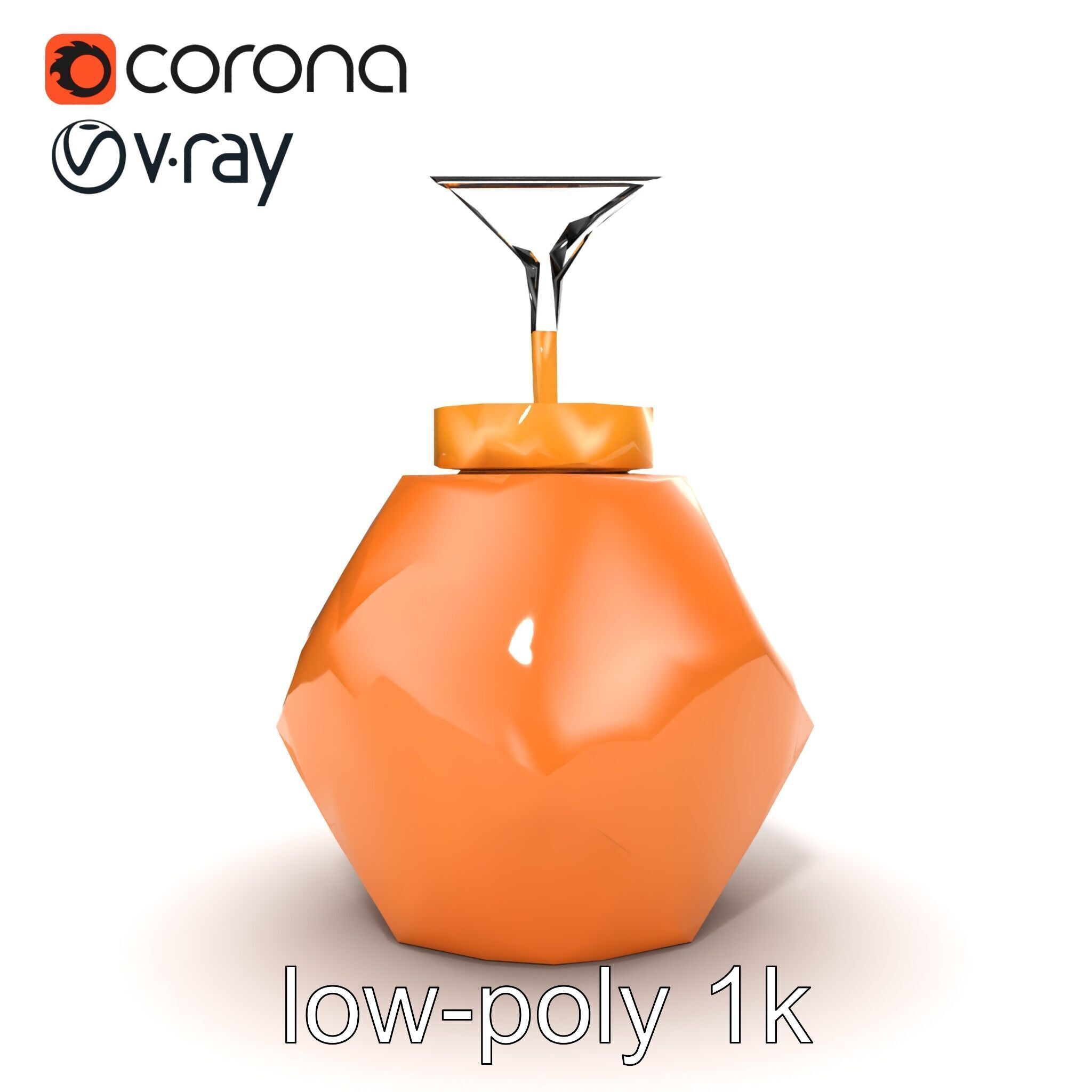 Copper Geometric Pendant Light Fixture model pack Low-poly 3D model_16