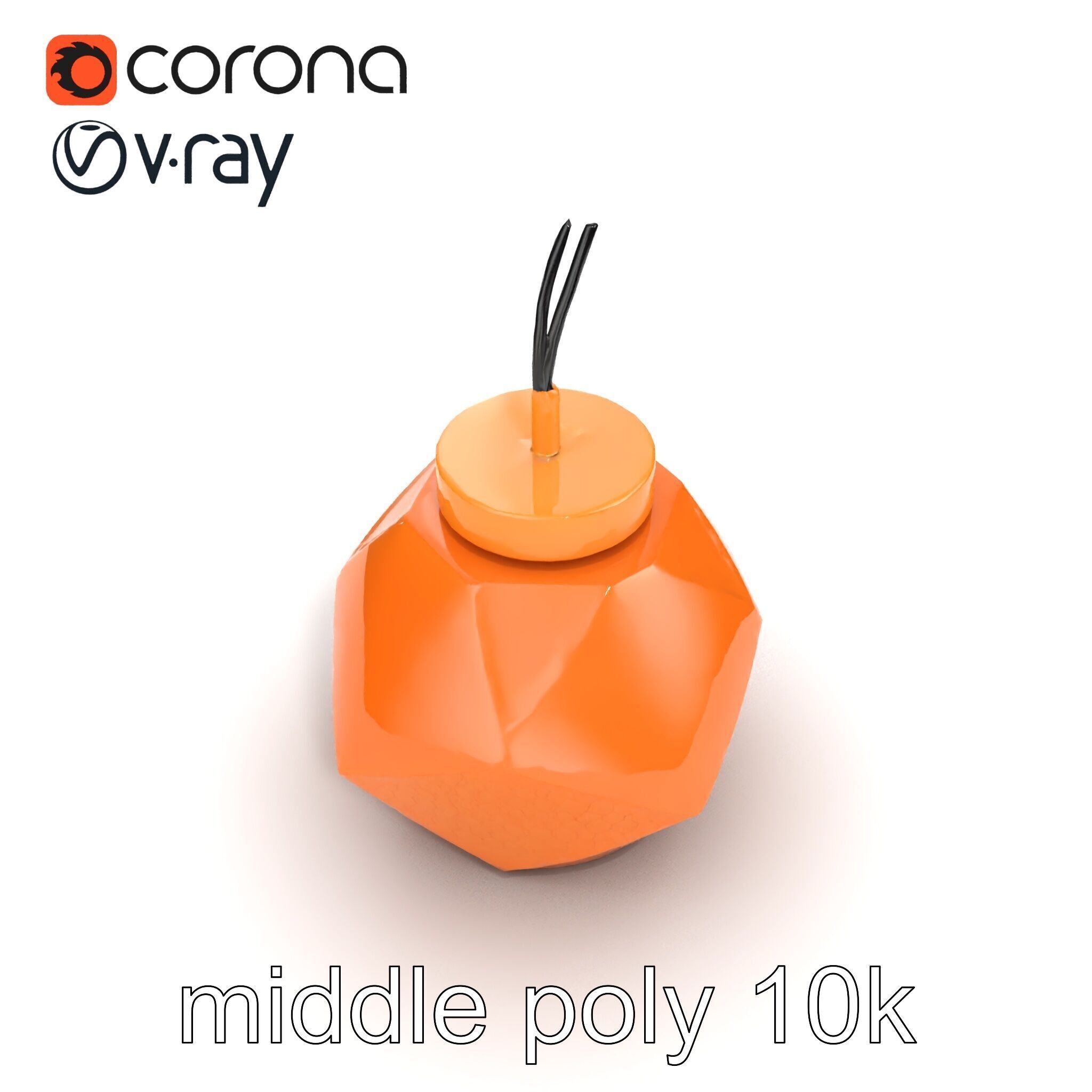 Copper Geometric Pendant Light Fixture model pack Low-poly 3D model_18