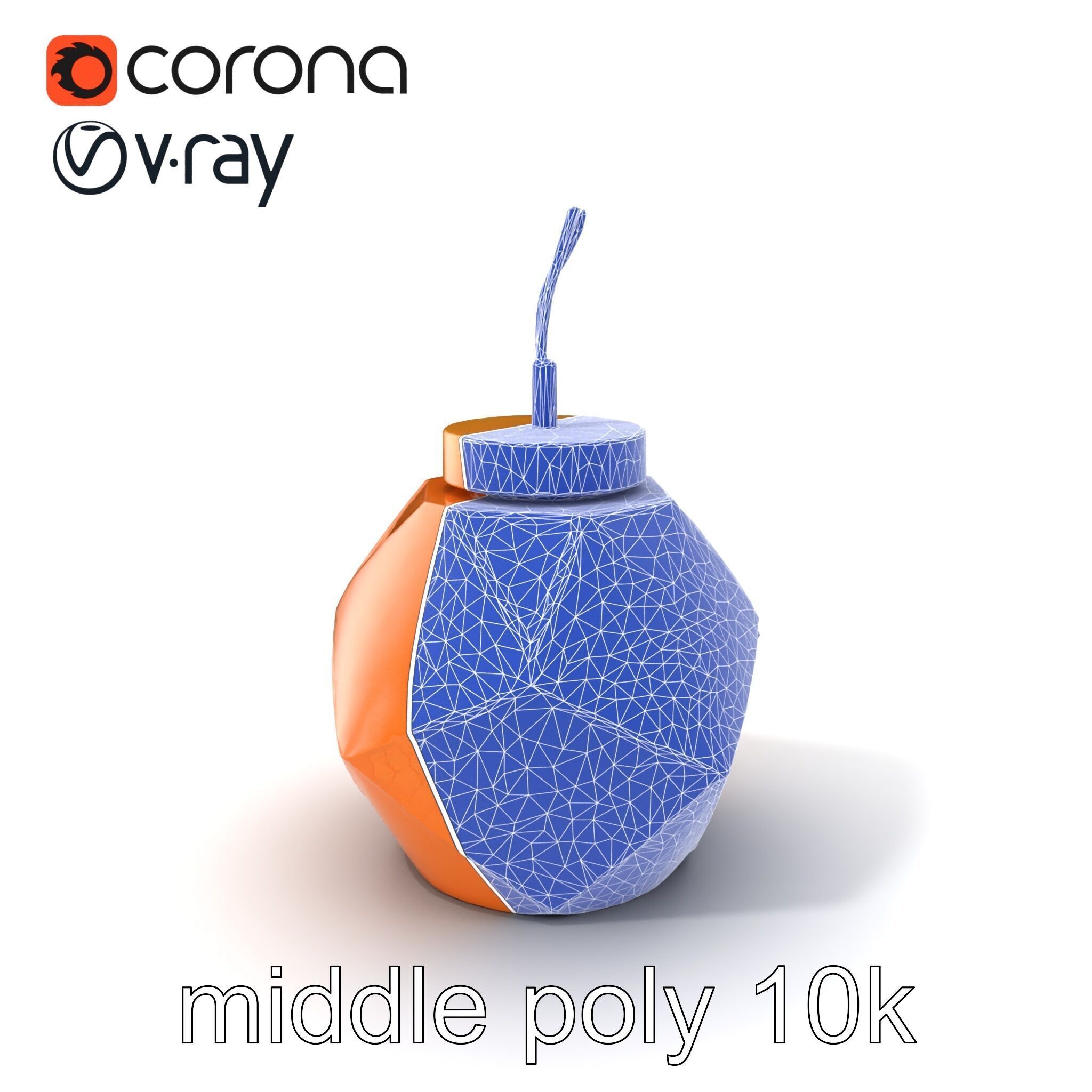 Copper Geometric Pendant Light Fixture model pack Low-poly 3D model_6