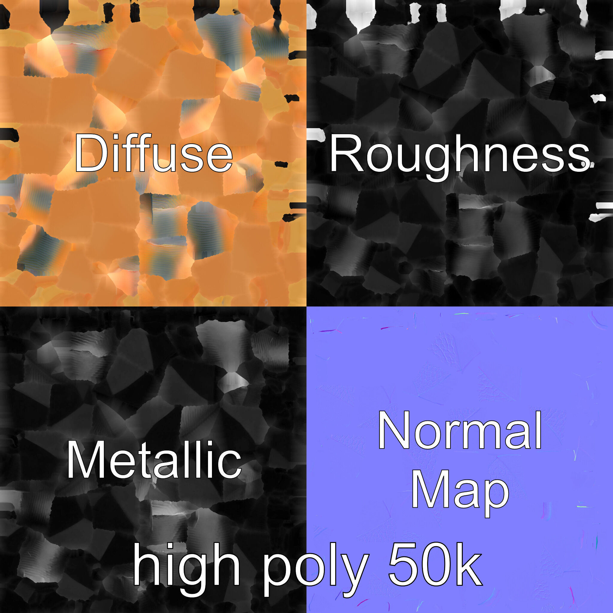 Copper Geometric Pendant Light Fixture model pack Low-poly 3D model_3