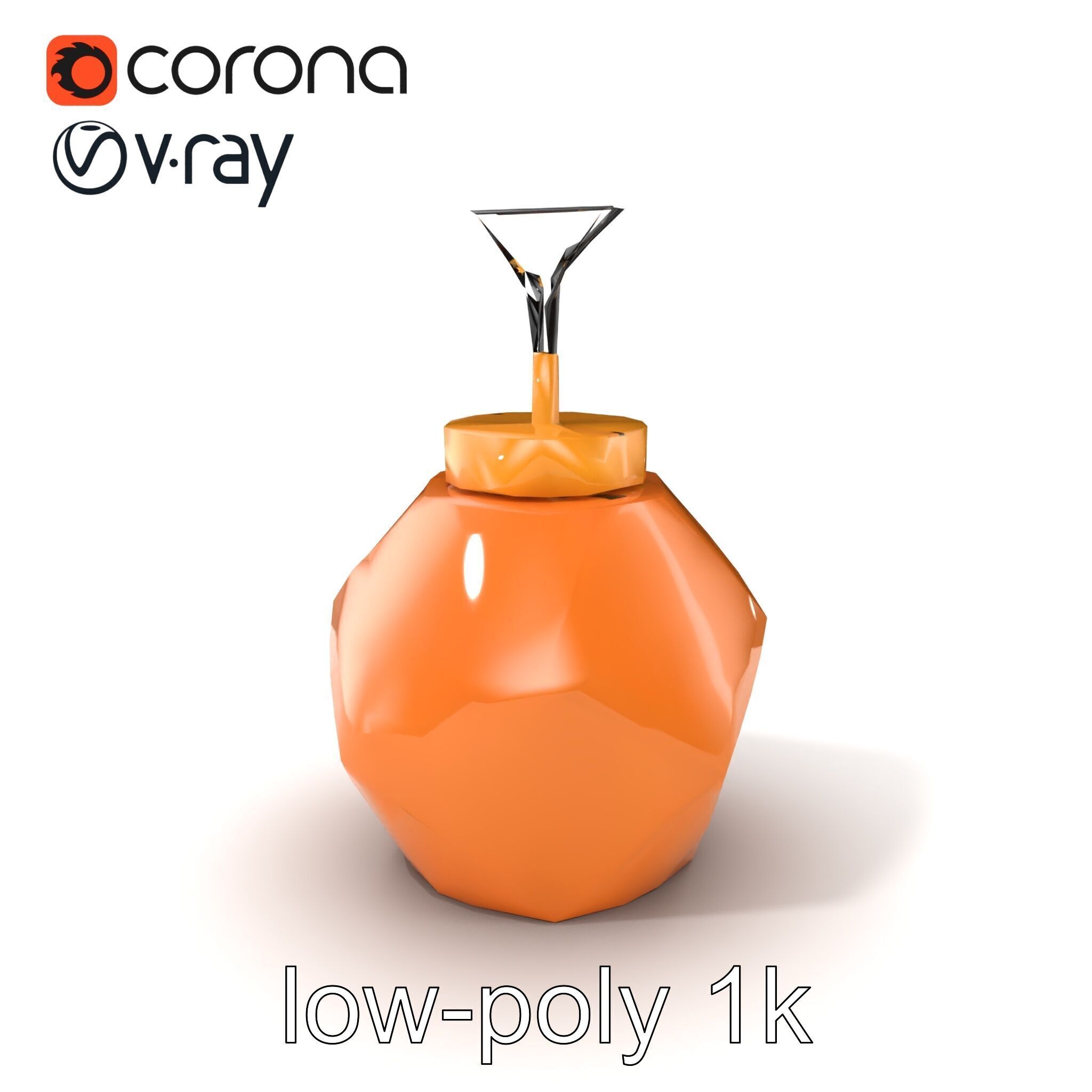 Copper Geometric Pendant Light Fixture model pack Low-poly 3D model_5