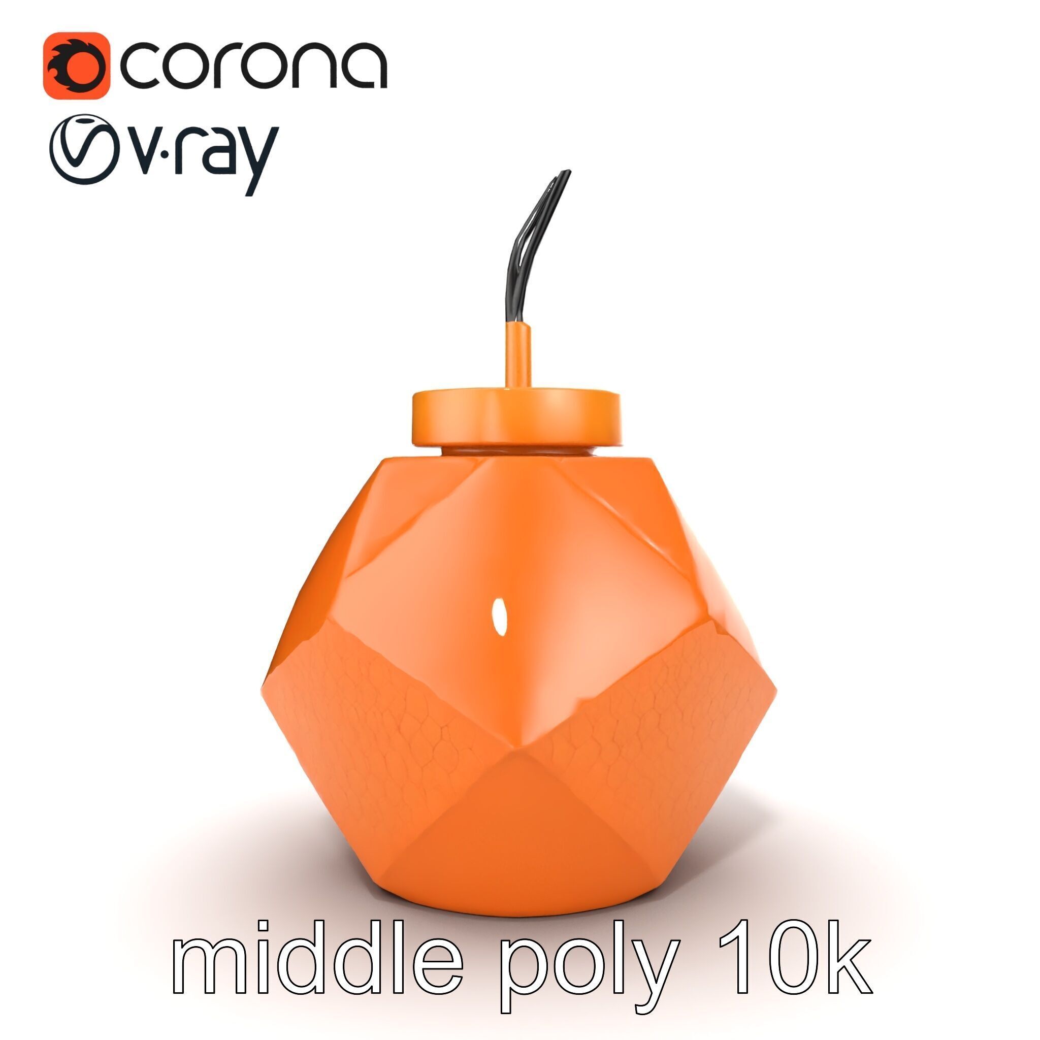 Copper Geometric Pendant Light Fixture model pack Low-poly 3D model_28