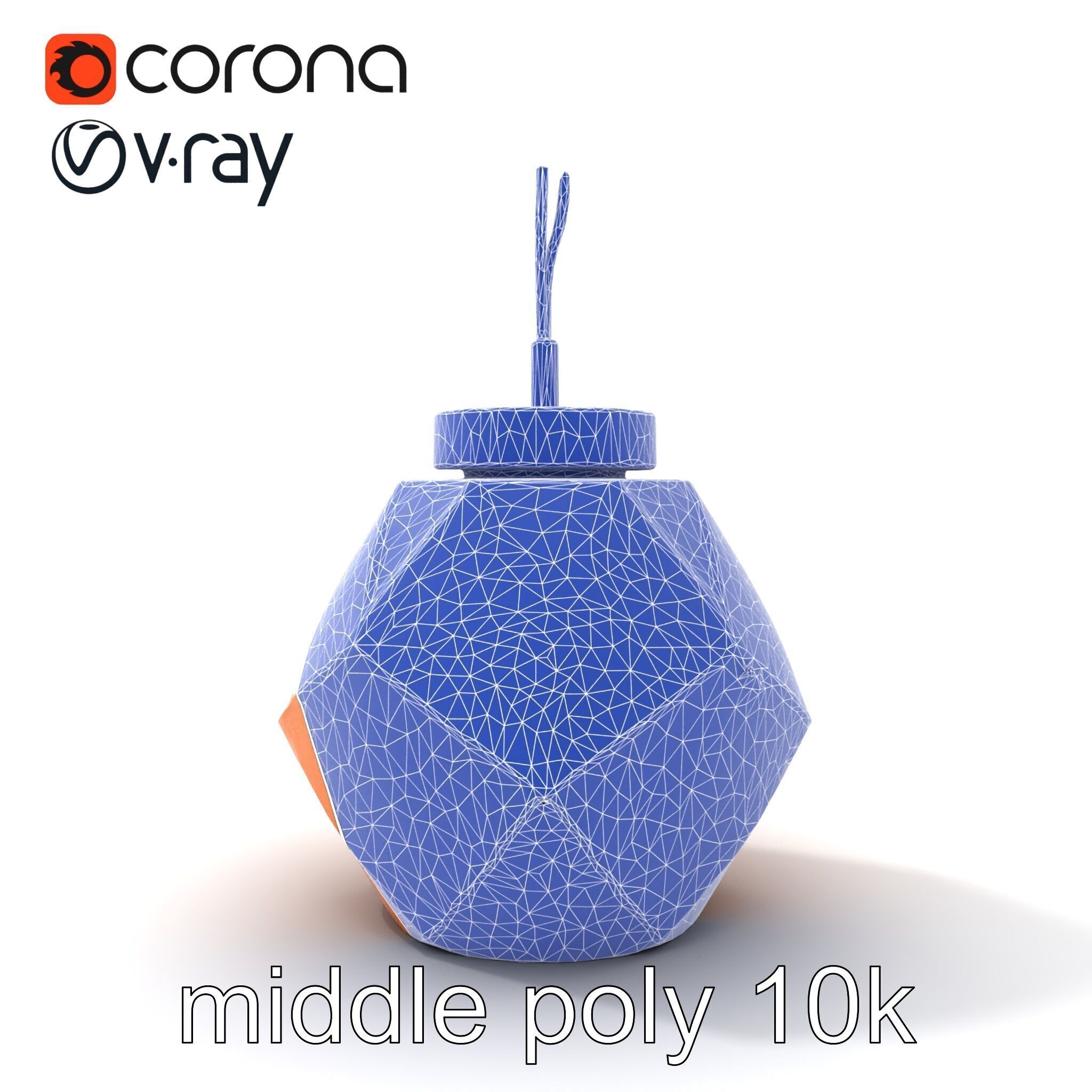 Copper Geometric Pendant Light Fixture model pack Low-poly 3D model_30