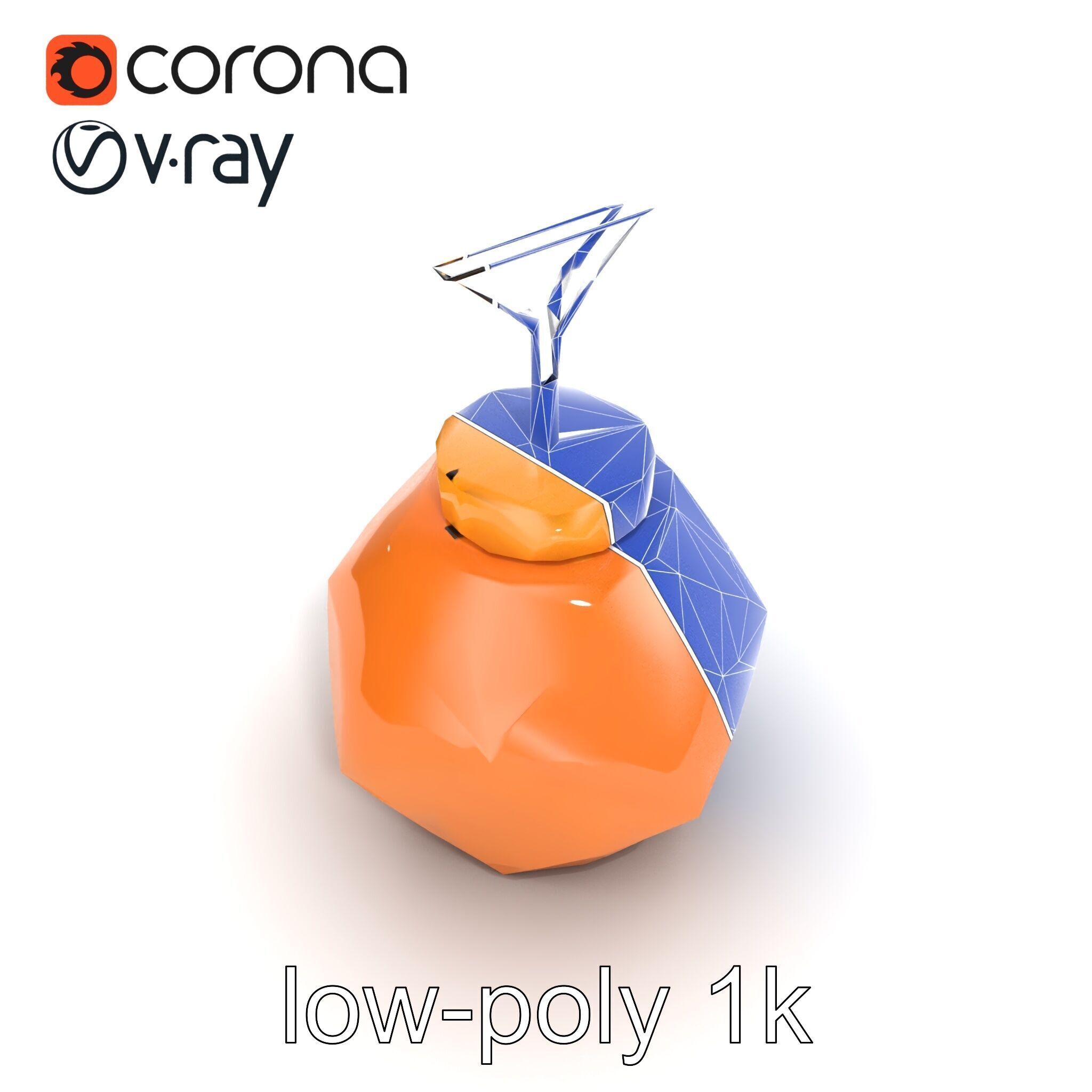 Copper Geometric Pendant Light Fixture model pack Low-poly 3D model_12