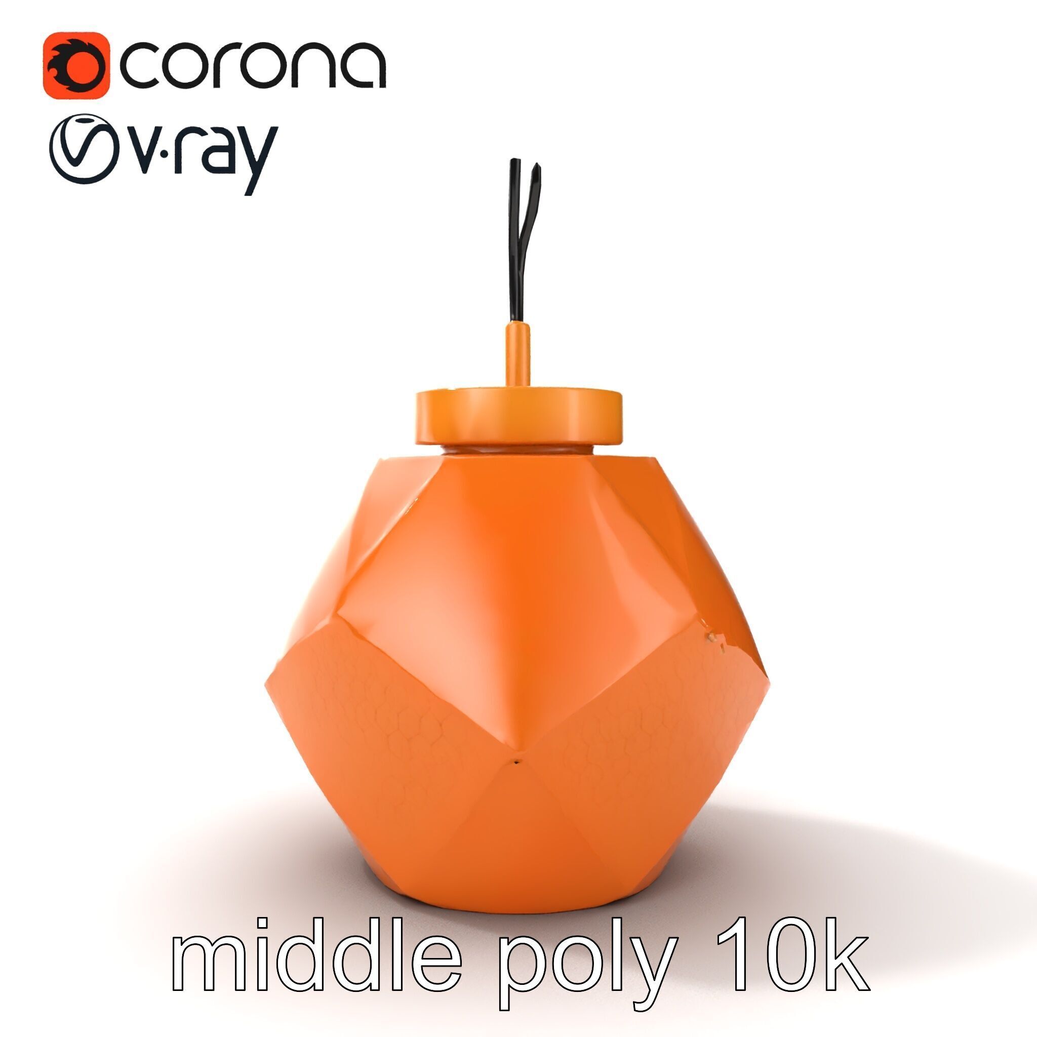 Copper Geometric Pendant Light Fixture model pack Low-poly 3D model_25