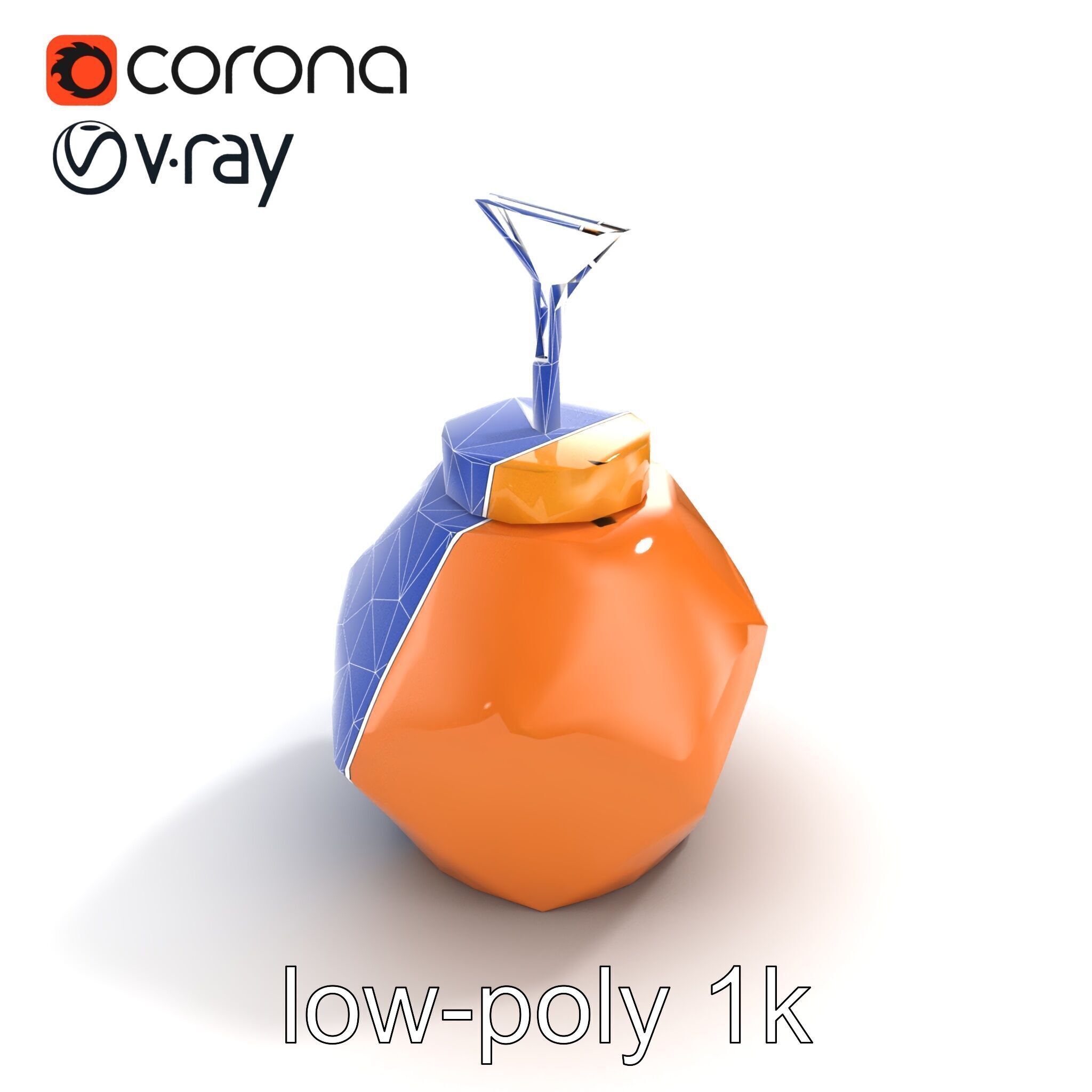 Copper Geometric Pendant Light Fixture model pack Low-poly 3D model_21