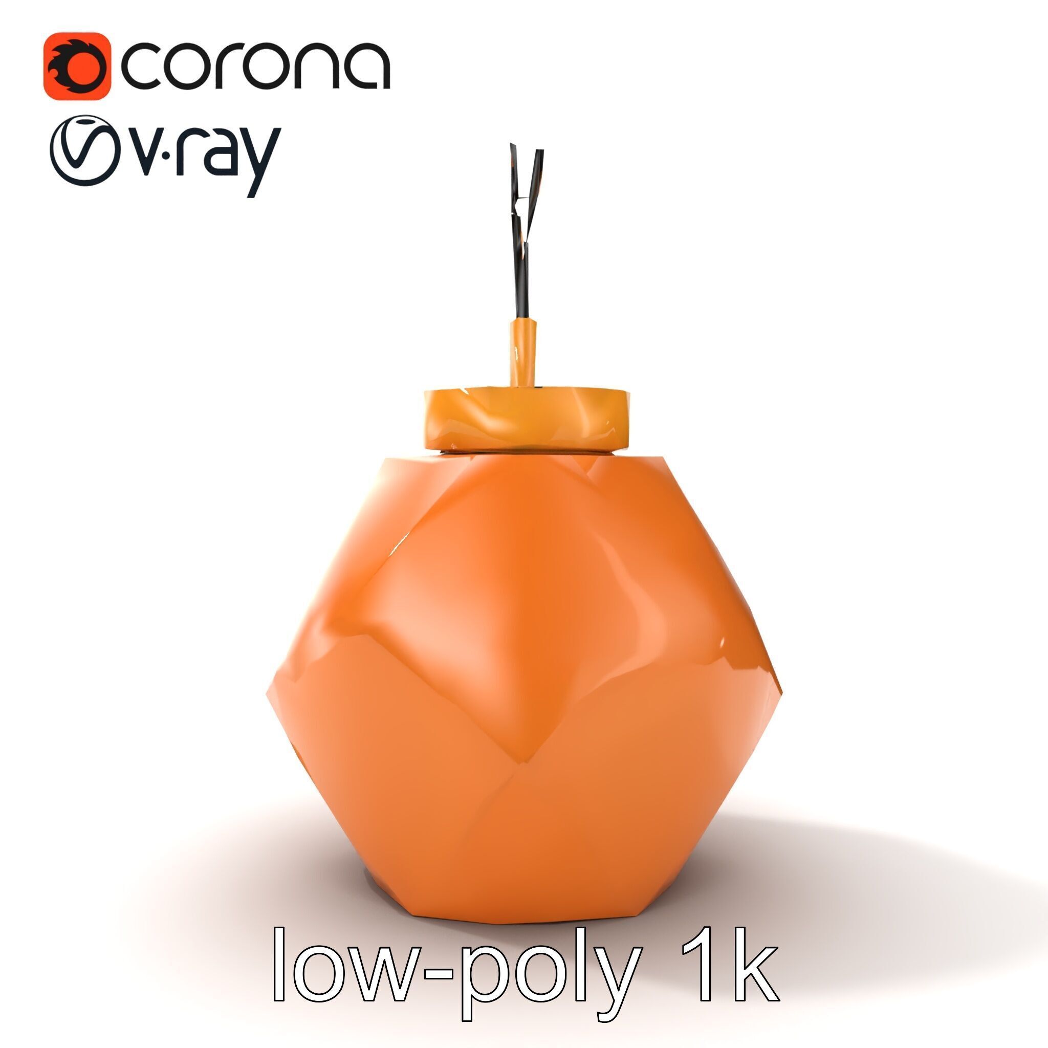 Copper Geometric Pendant Light Fixture model pack Low-poly 3D model_17