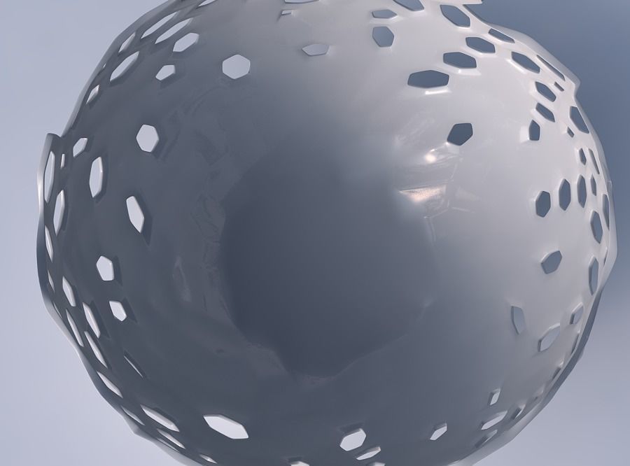 Bowl wide with twisted smooth crystal skin with holes 3D print model_2