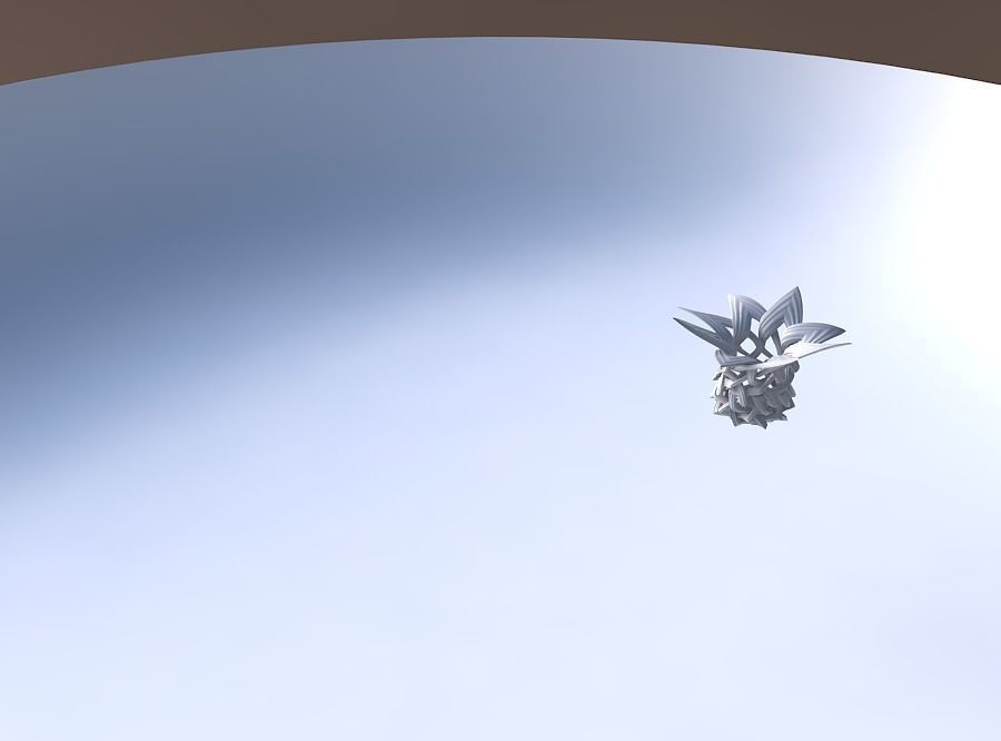 Bowl with interlacing lattice and extruded lines streched and... 3D print model_3