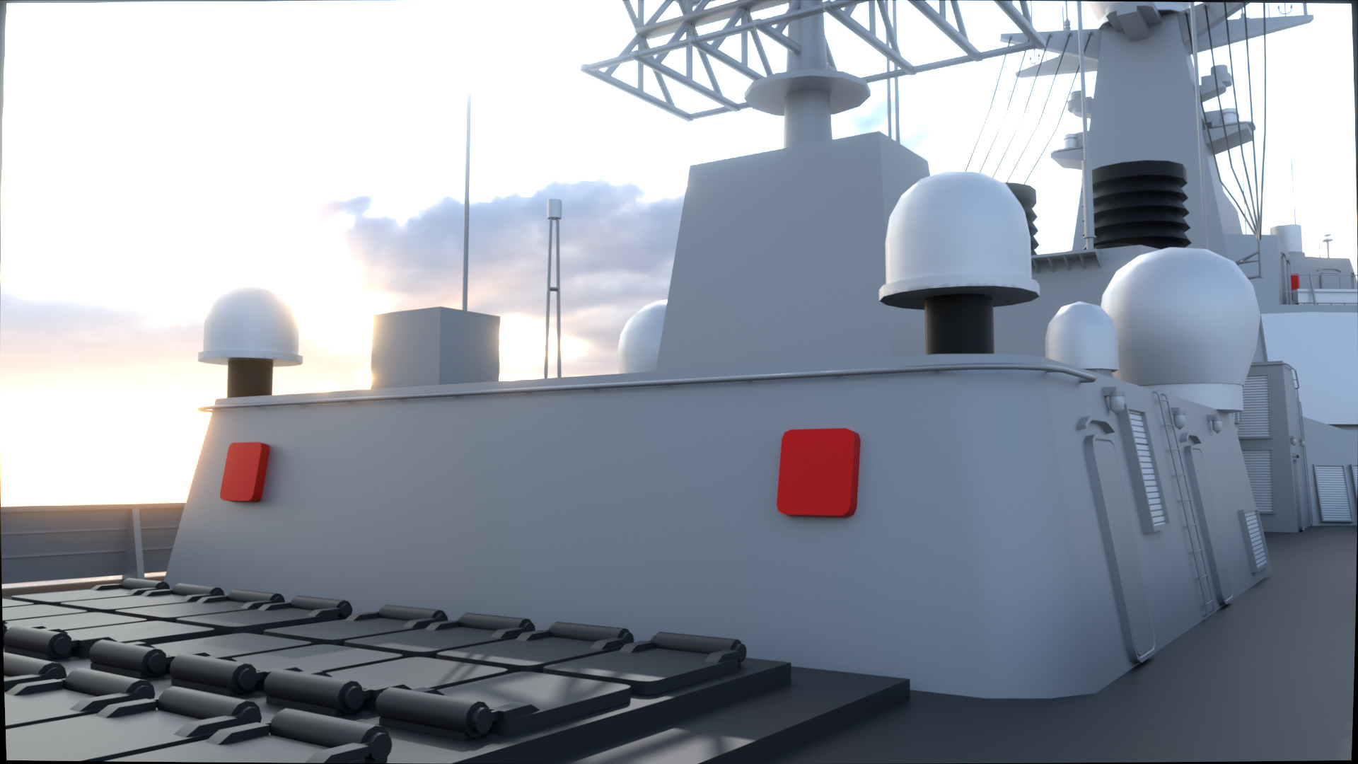 Chinese Navy Type 052D Low-poly 3D model_11