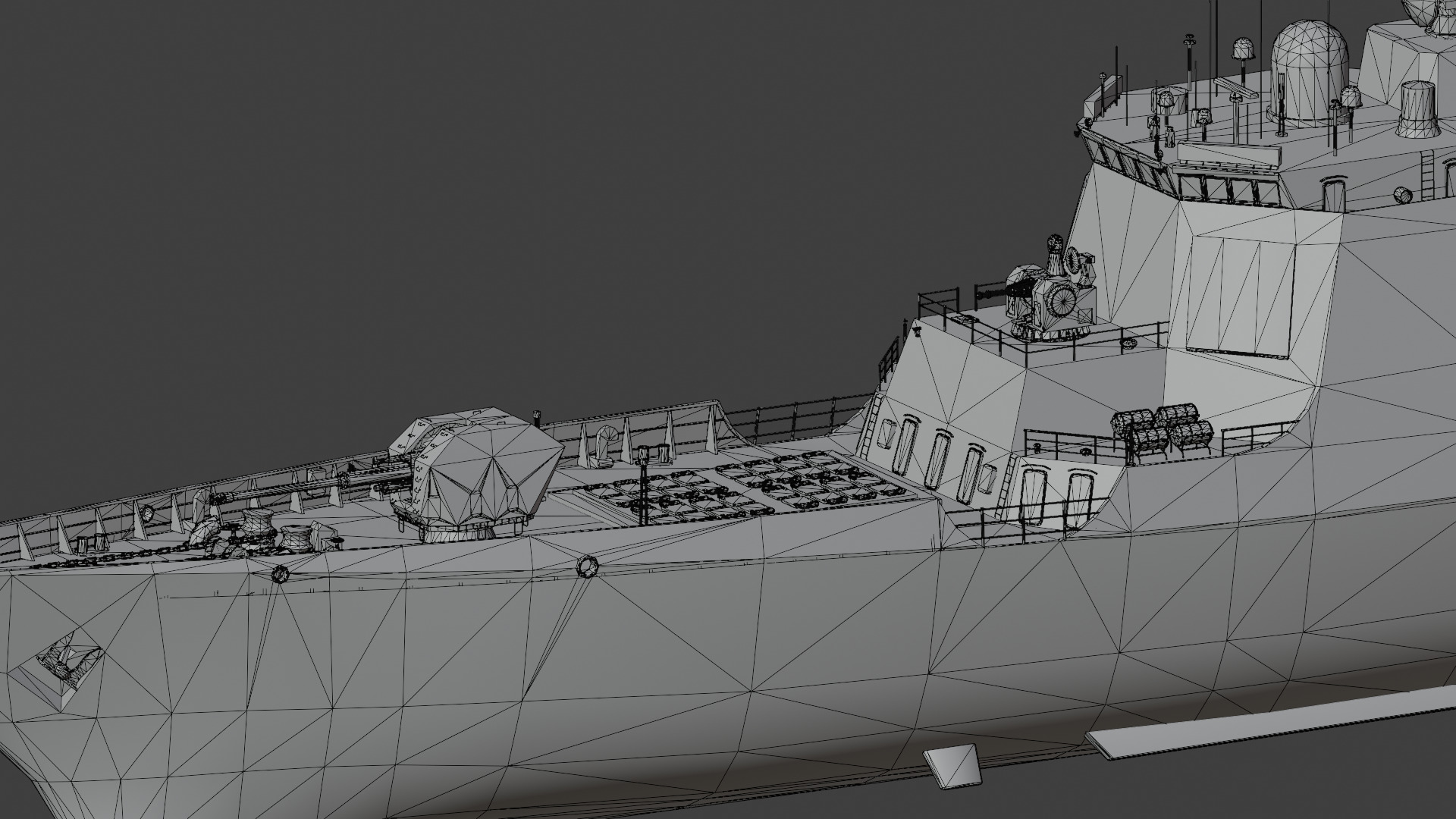 Chinese Navy Type 052D Low-poly 3D model_15