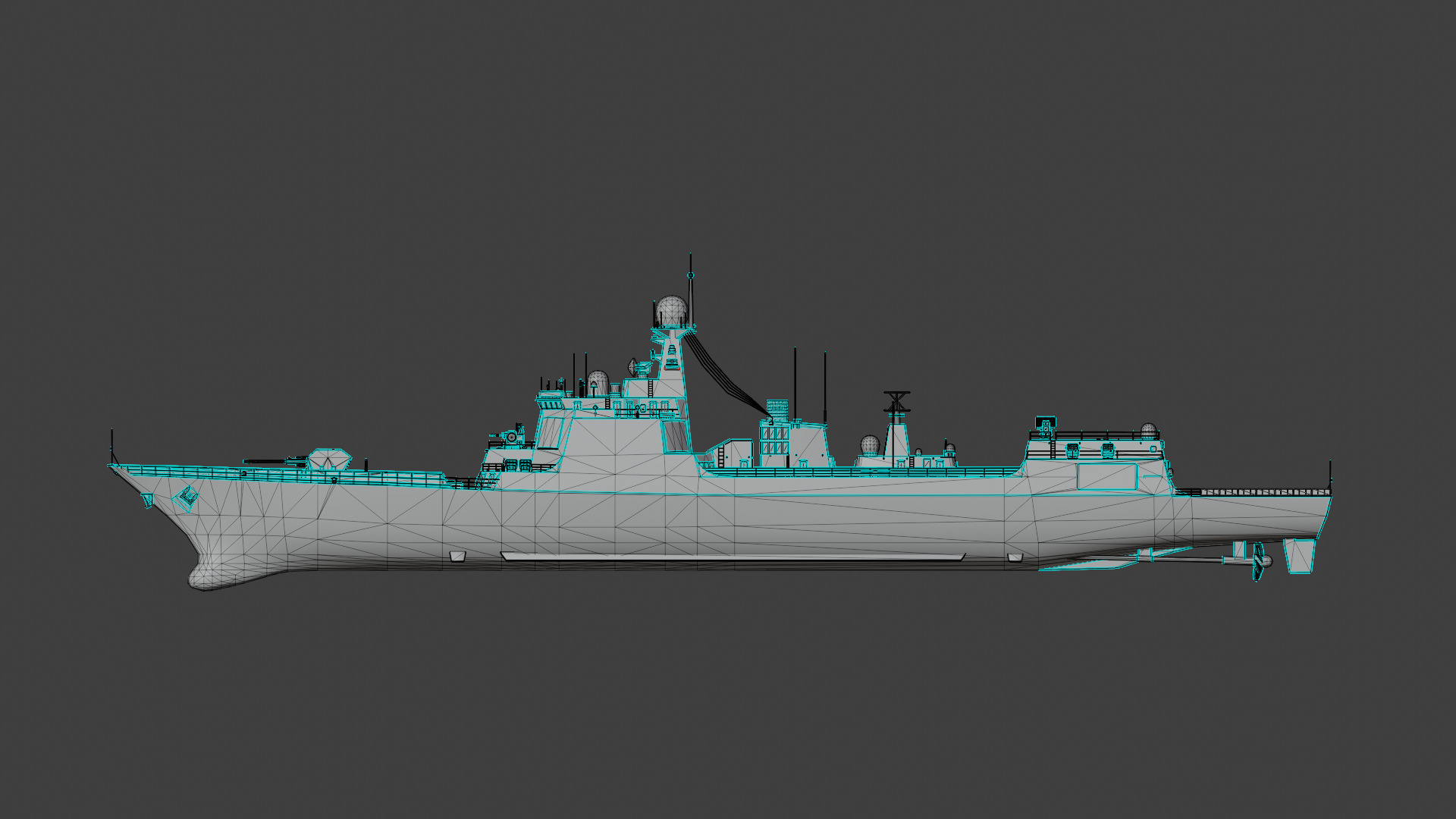 Chinese Navy Type 052D Low-poly 3D model_14