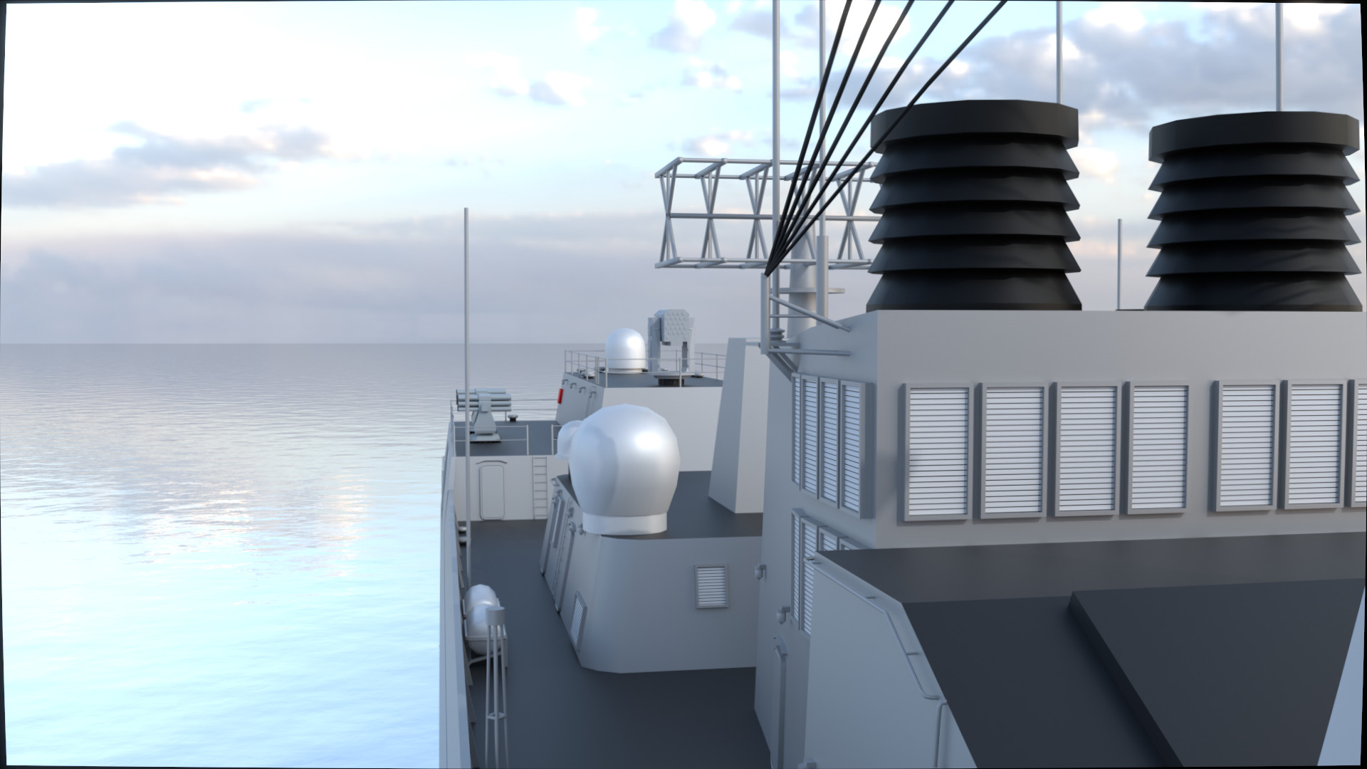 Chinese Navy Type 052D Low-poly 3D model_12