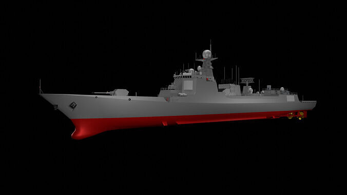 Chinese Navy Type 052D Low-poly 3D model