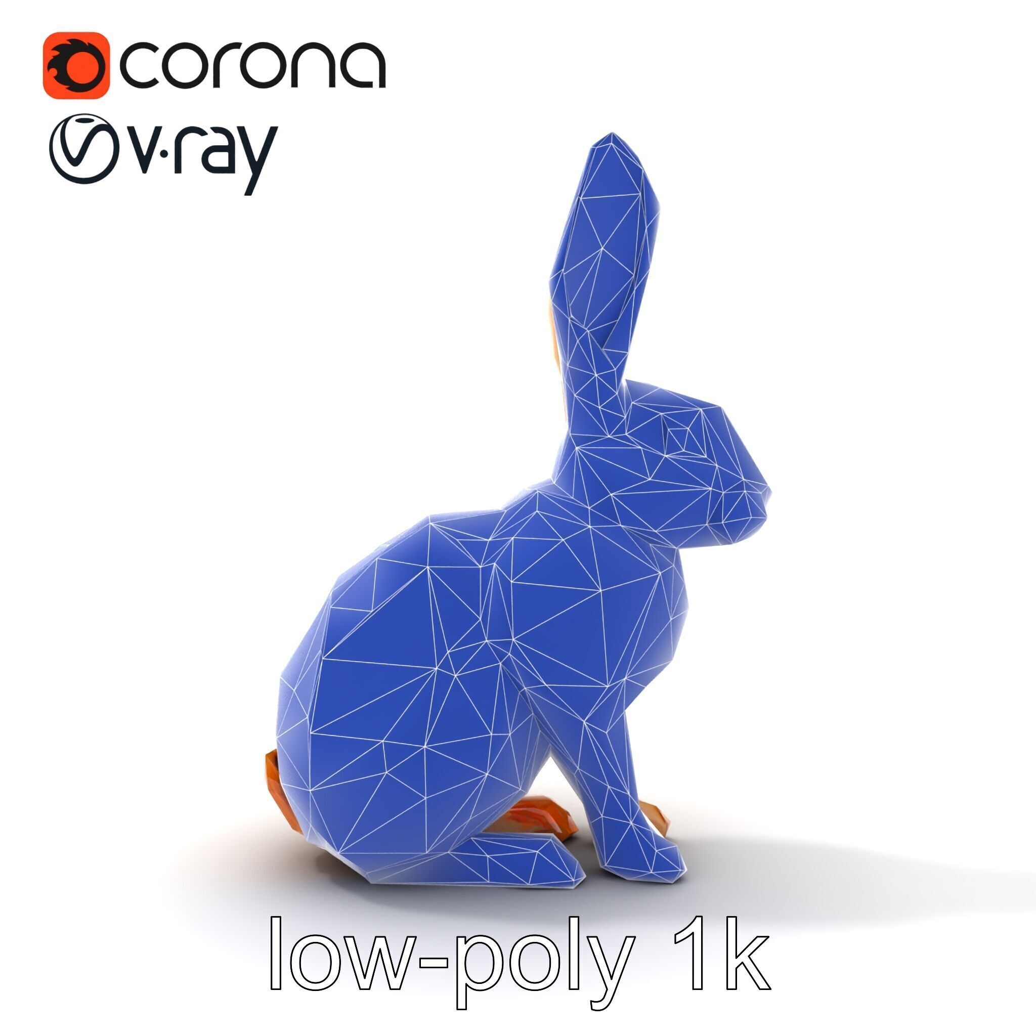 Polygonal Hare Geometric Sculpture model pack Texture_14