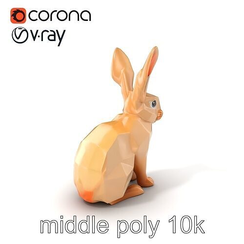 Polygonal Hare Geometric Sculpture model pack Texture