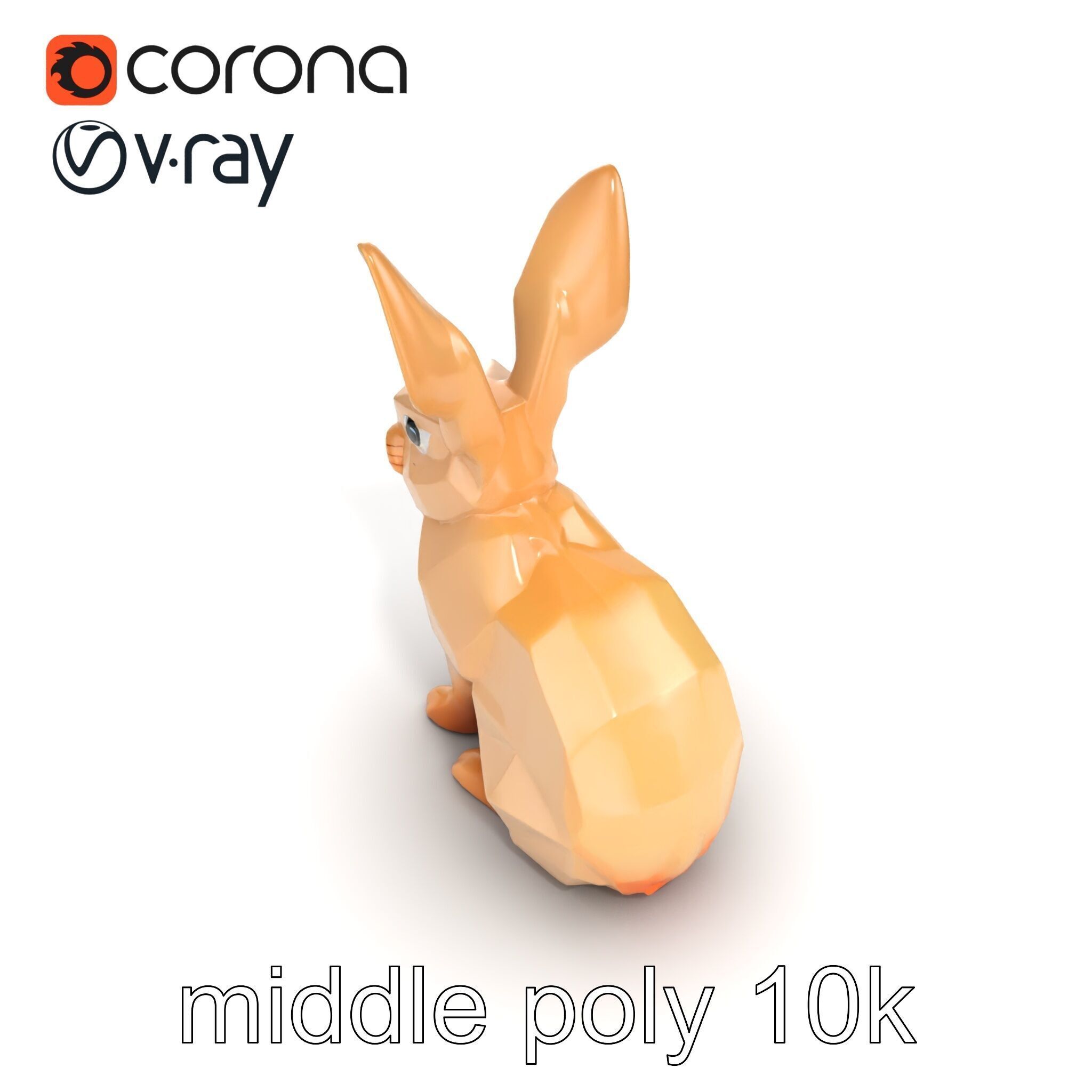 Polygonal Hare Geometric Sculpture model pack Texture_15