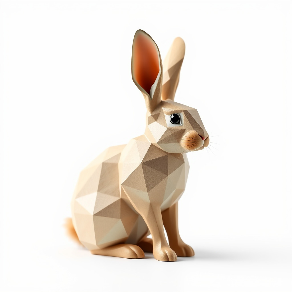 Polygonal Hare Geometric Sculpture model pack Texture_4