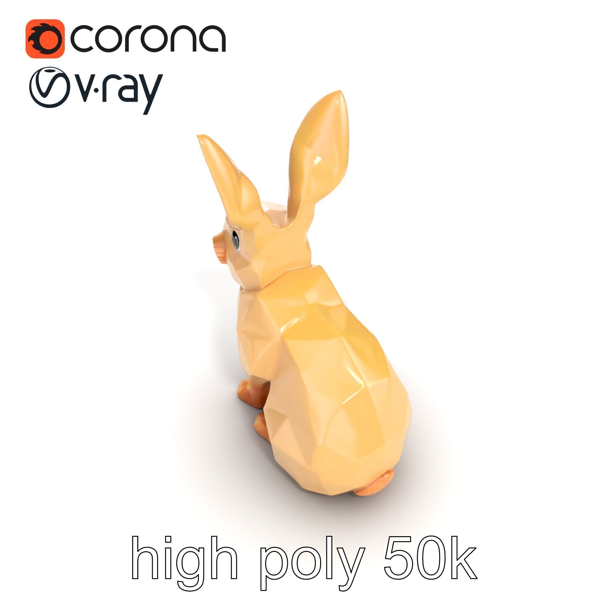 Polygonal Hare Geometric Sculpture model pack Texture_20