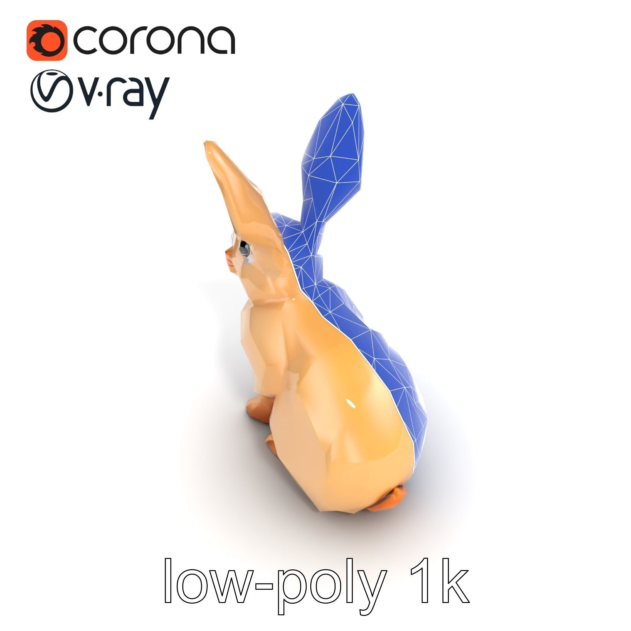 Polygonal Hare Geometric Sculpture model pack Texture_26